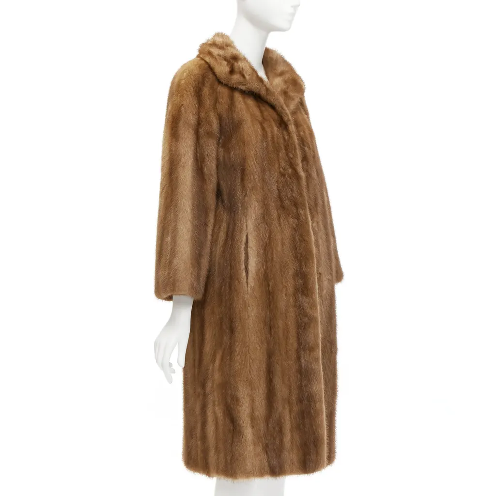 Unsigned Brown Fur Hook Coat Brown Fur Very good - Inside View