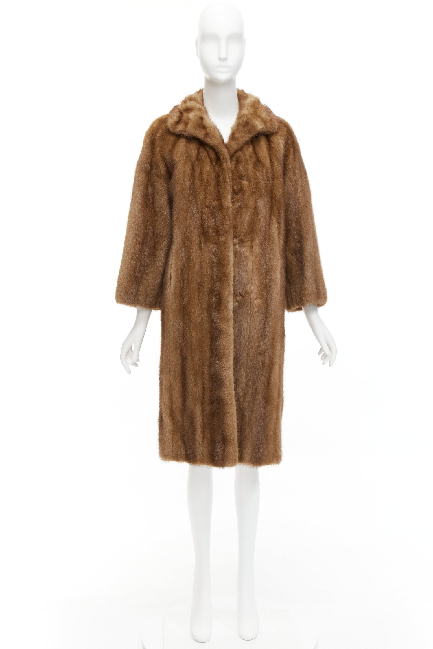 Unsigned / متعددة Brown Fur Hook Coat - Image 11