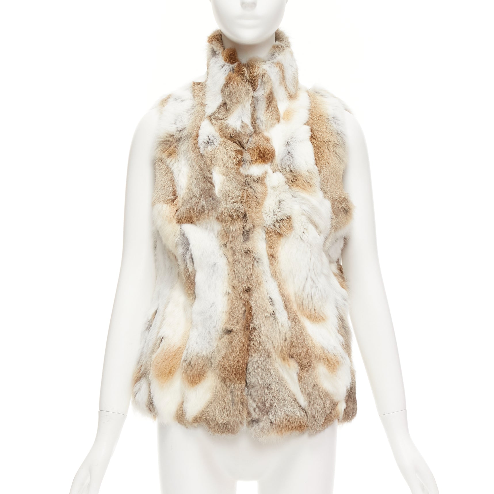 Unsigned / متعددة Brown Patchwork Vest - Image 6