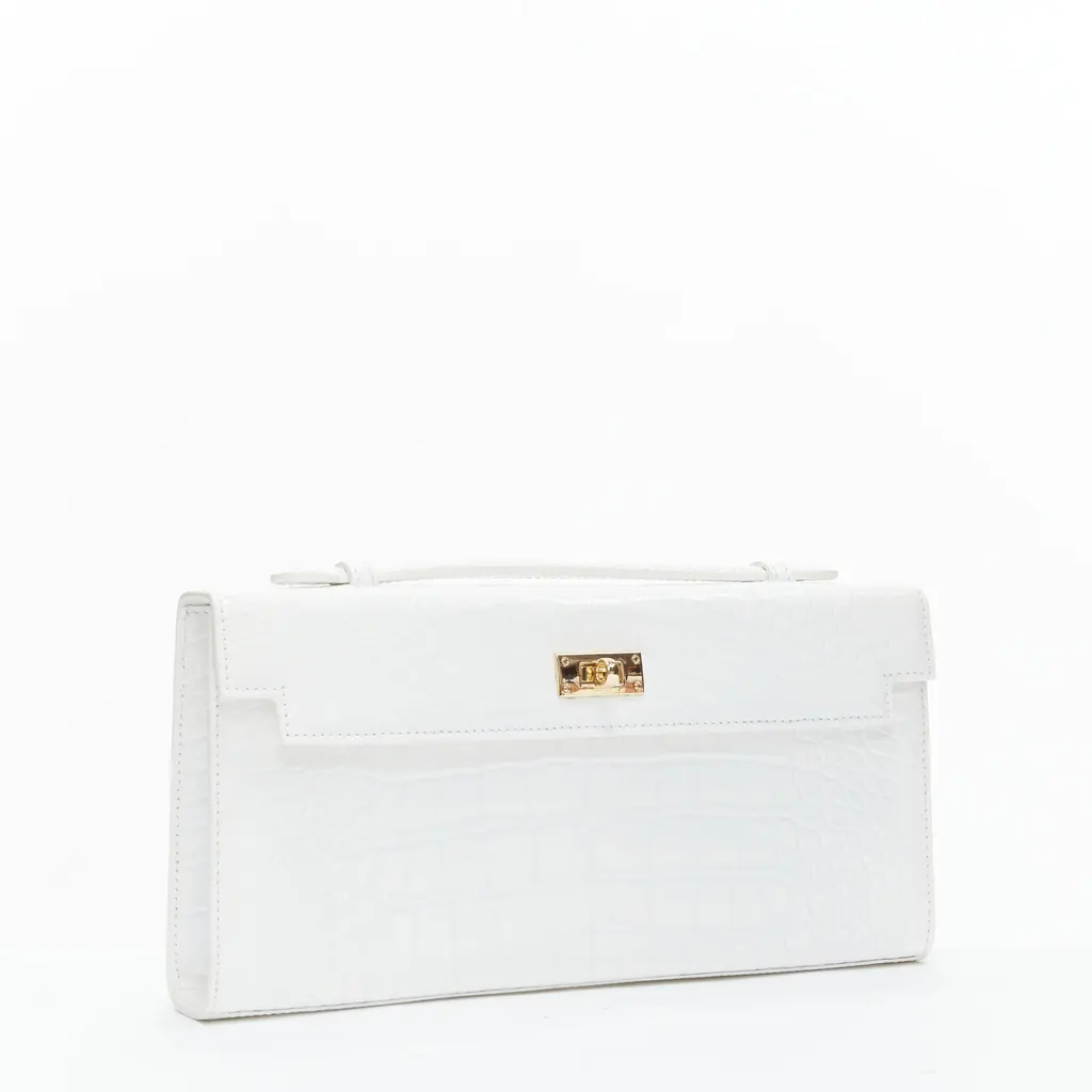 Unsigned Mustang Wristlet Bag White Leather Very good - Inside View