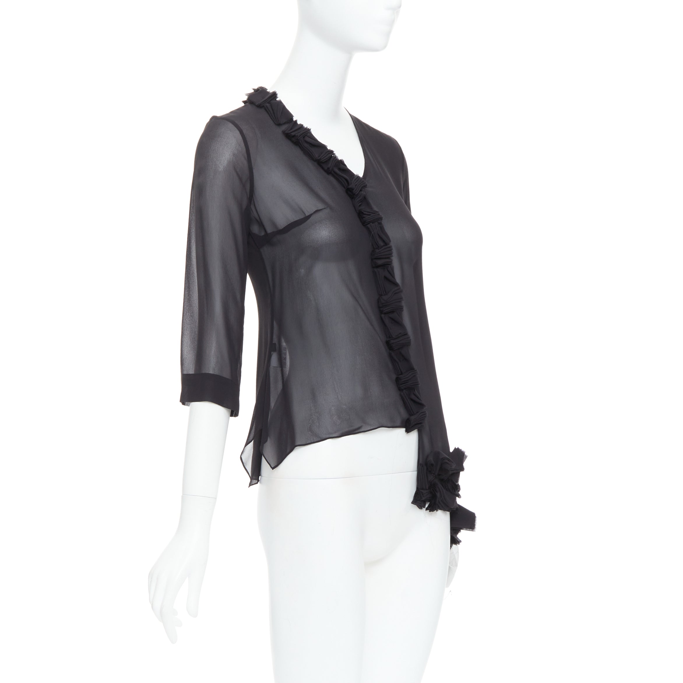 Unsigned / متعددة Silk Sheer Blouse - Image 6