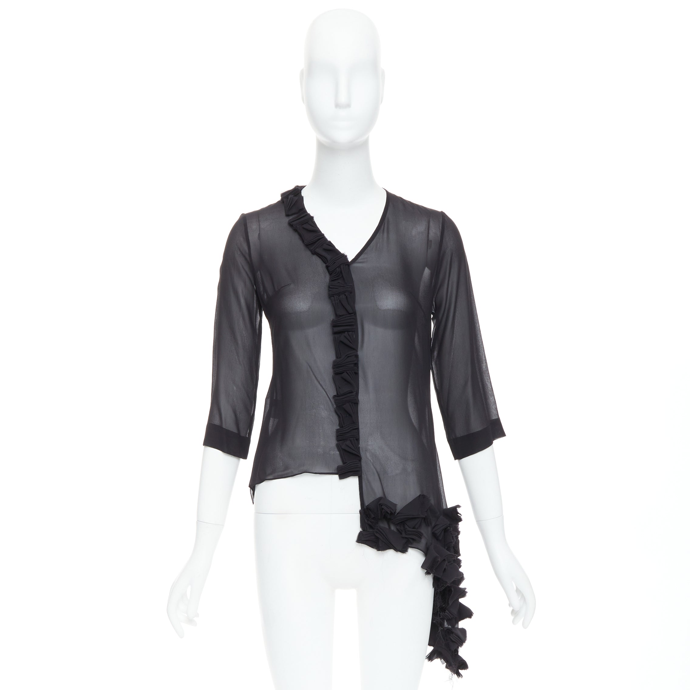 Unsigned / متعددة Silk Sheer Blouse - Image 11