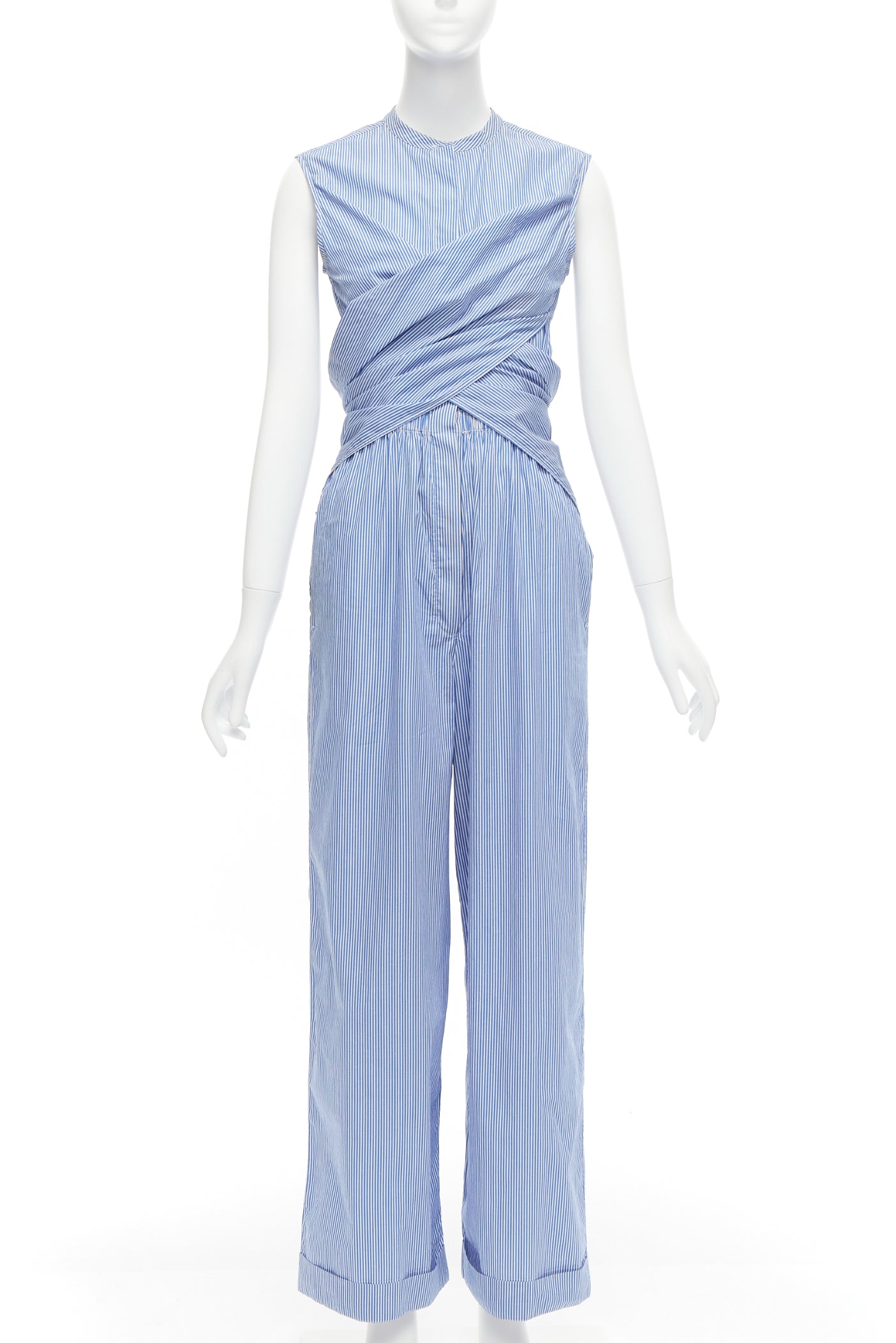 Unsigned / متعددة Striped Wrap Jumpsuit