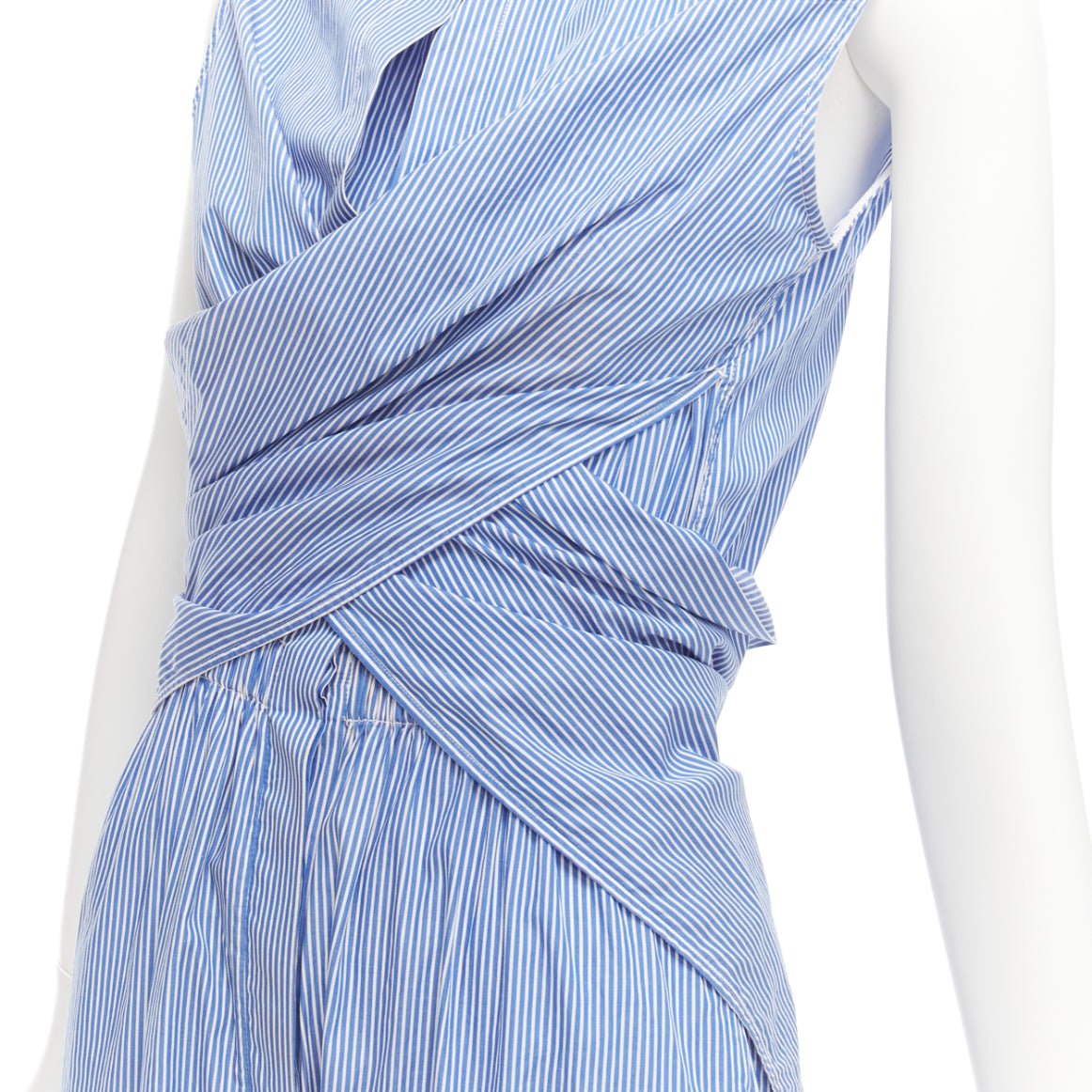 Unsigned / متعددة Striped Wrap Jumpsuit - Back view