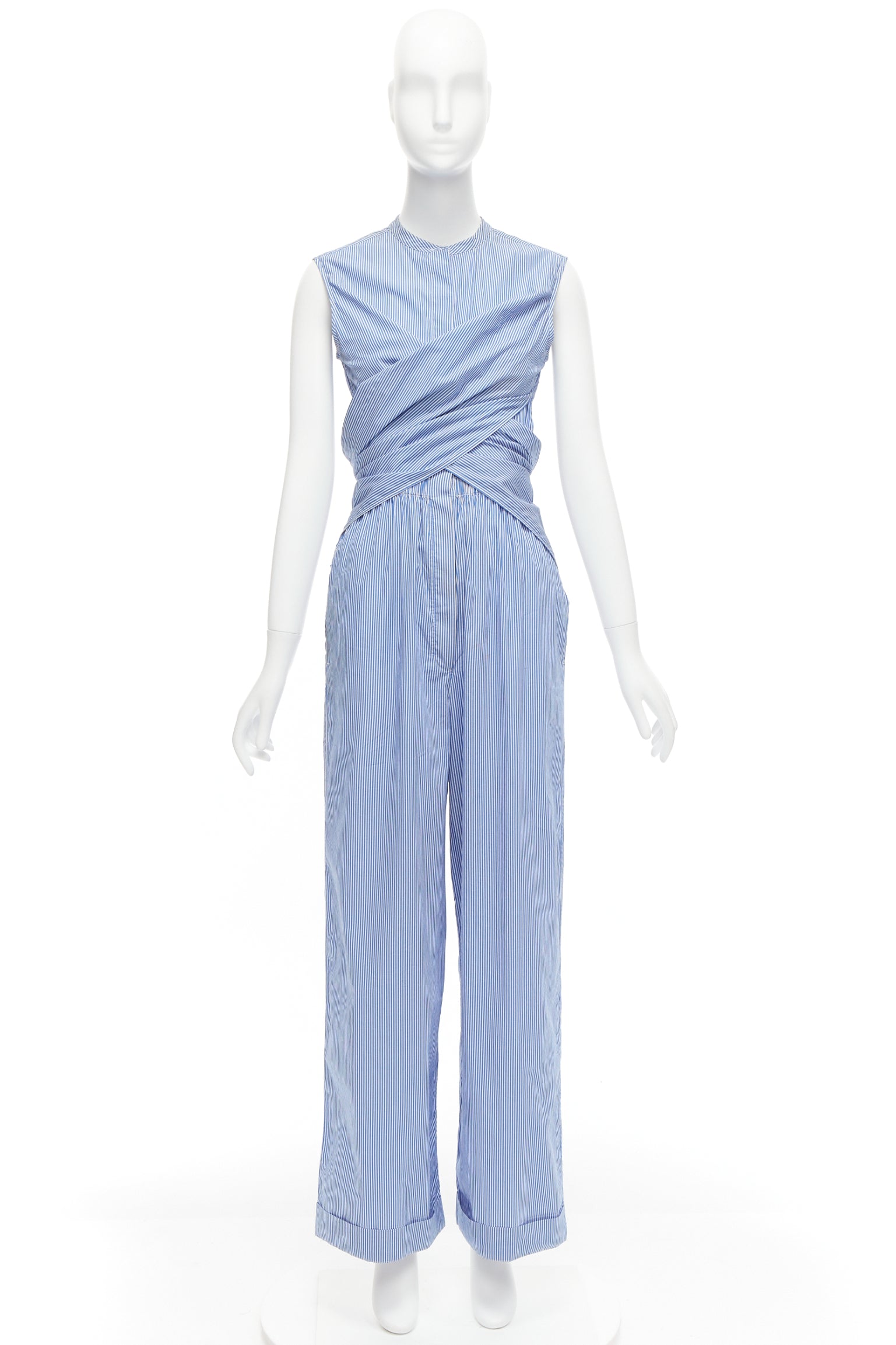 Unsigned / متعددة Striped Wrap Jumpsuit - Image 11