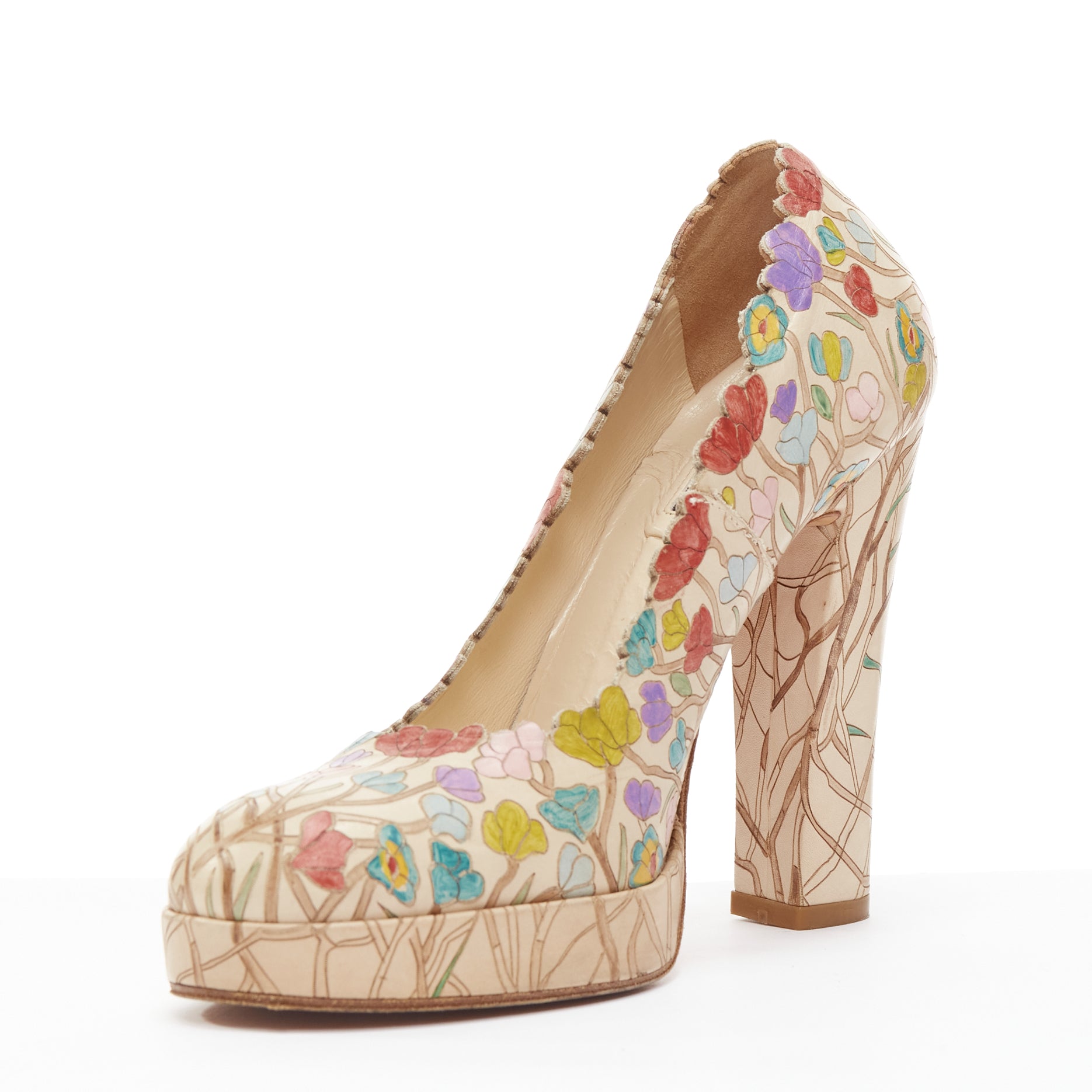 Unsigned / متعددة Floral Platform Pumps - 4
