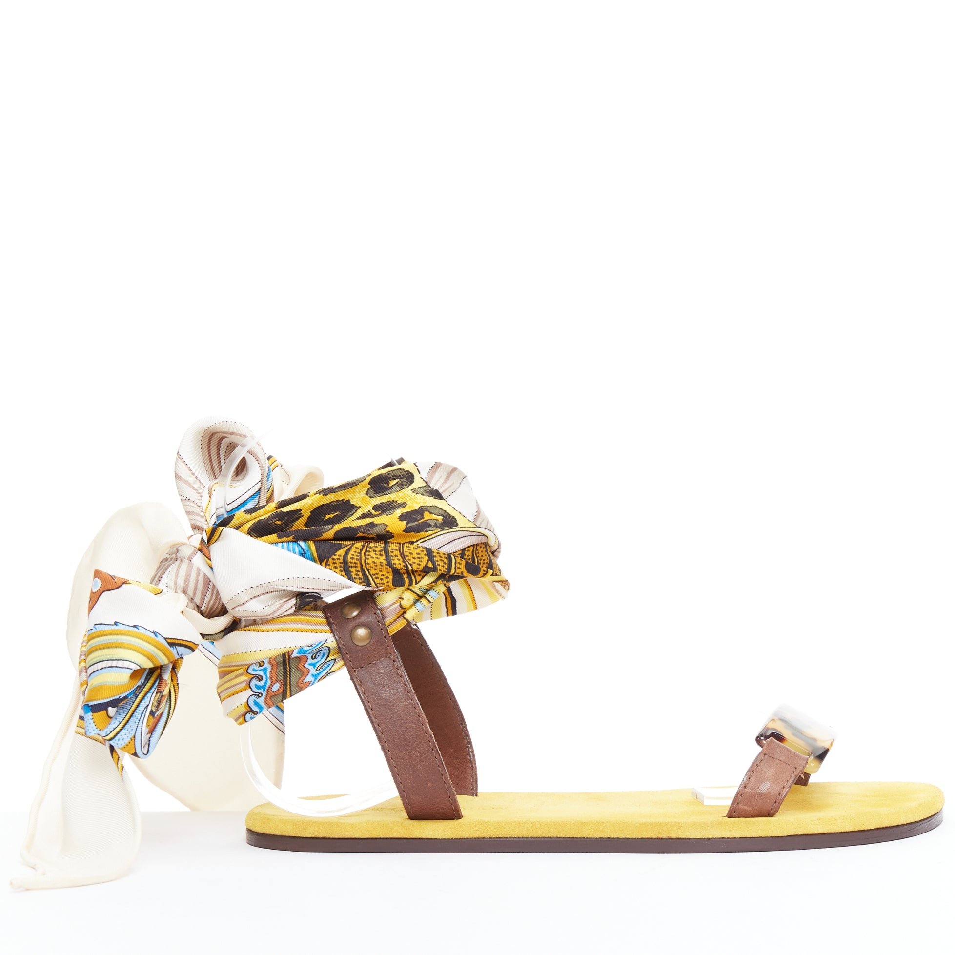 Unsigned / متعددة Scarf Tie Sandals