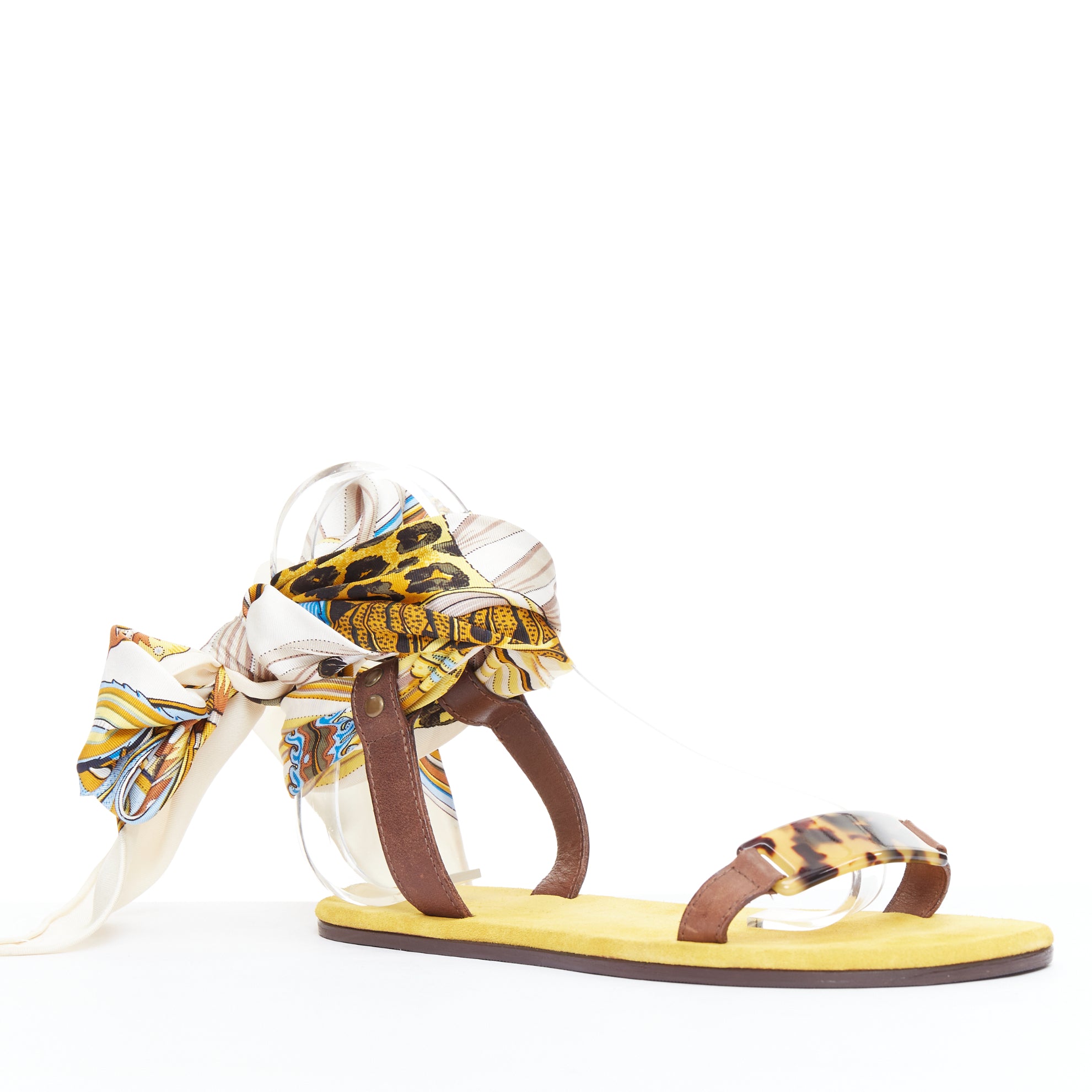 Unsigned / متعددة Scarf Tie Sandals - Back view