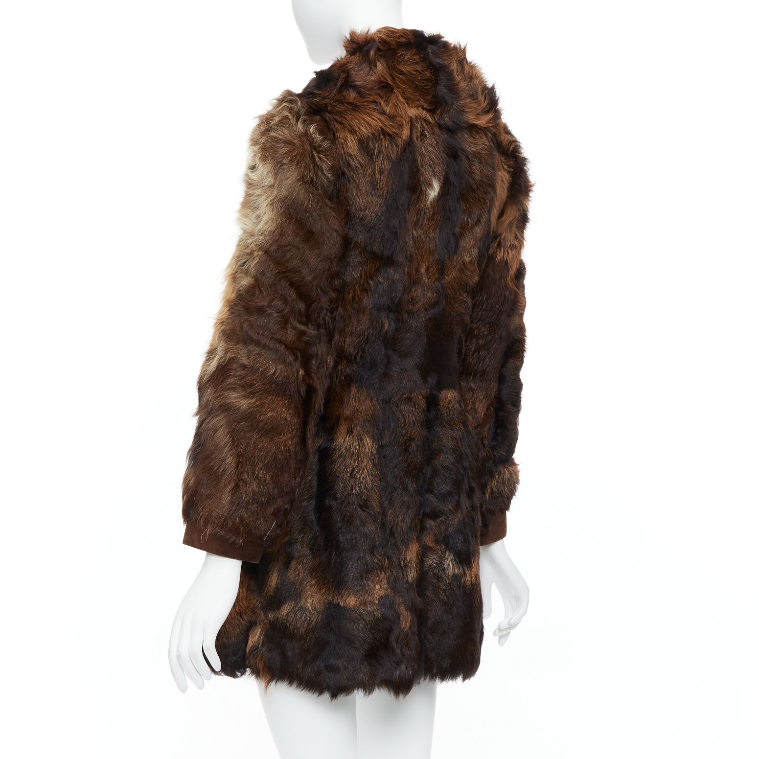 Unsigned / متعددة Brown Fur Leather Coat - Detail 2