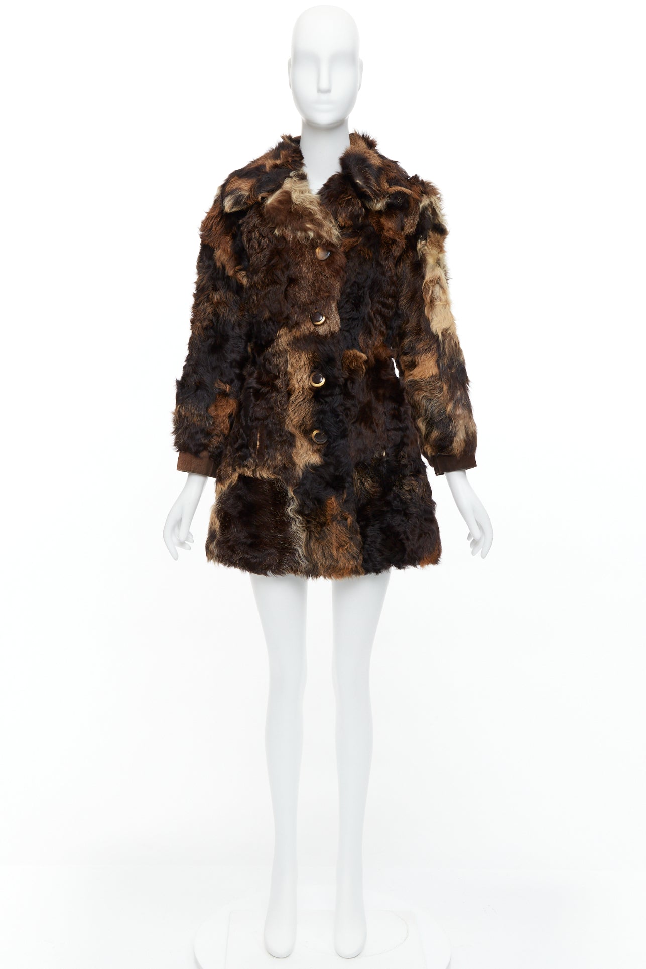 Unsigned / متعددة Brown Fur Leather Coat - Image 12