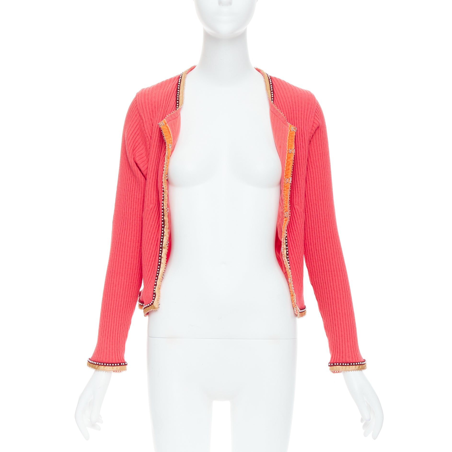 Unsigned / متعددة Satin Pearl Cardigan - Image 6