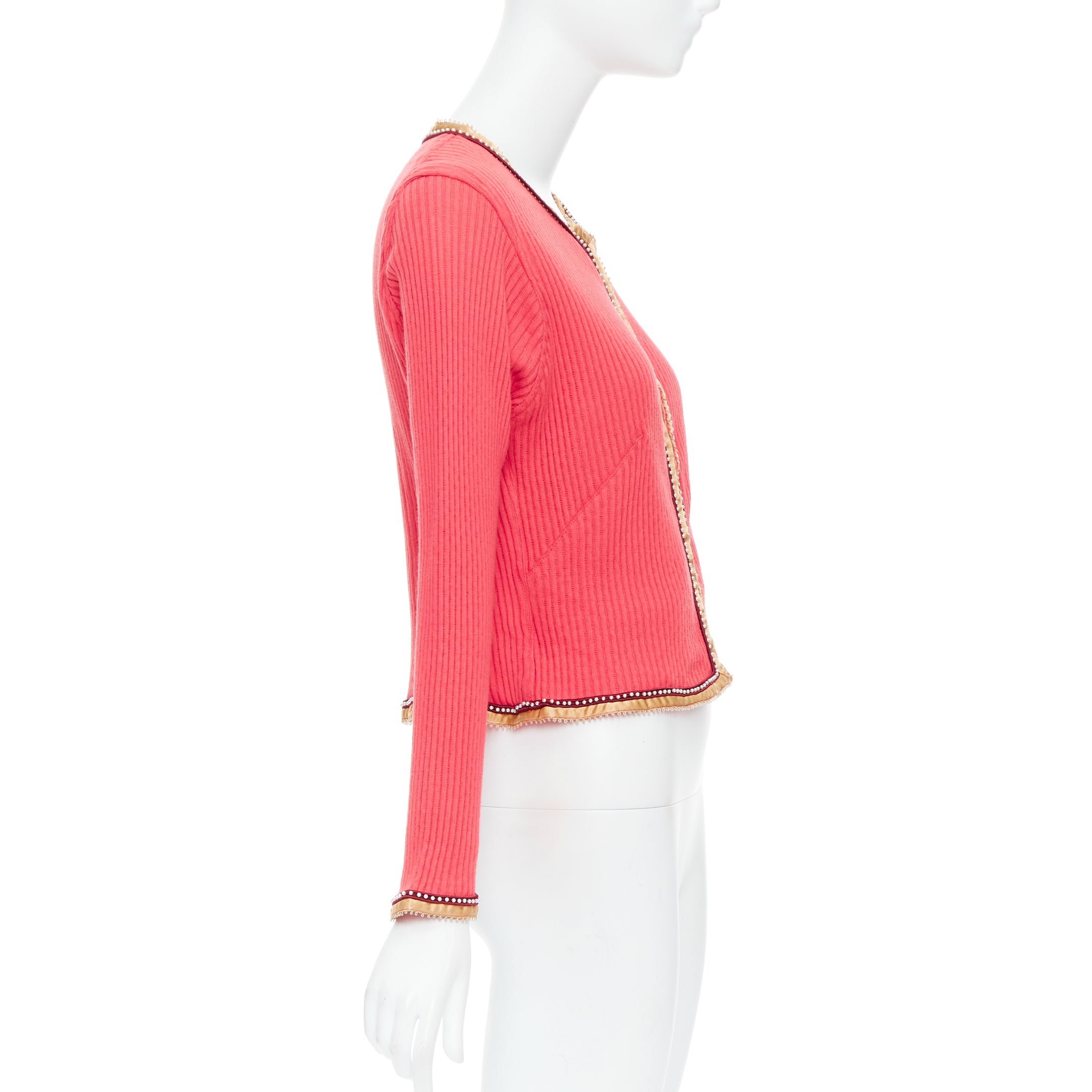 Unsigned / متعددة Satin Pearl Cardigan - Side view