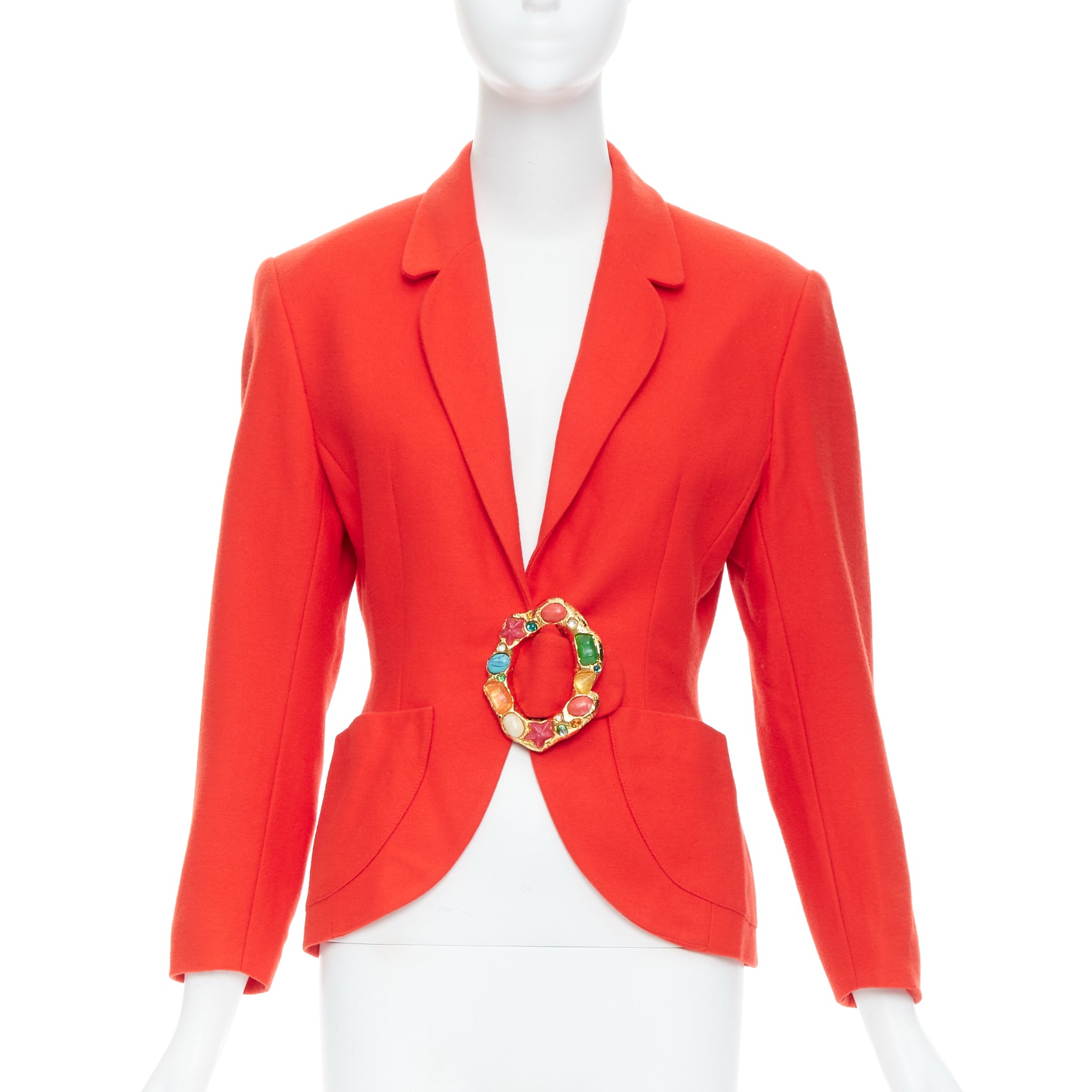 Unsigned / متعددة Multicolor Buckle Blazer