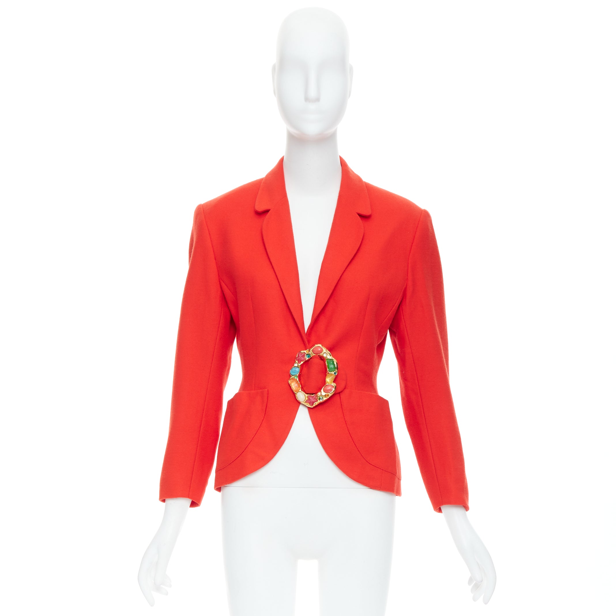 Unsigned / متعددة Multicolor Buckle Blazer - Image 12