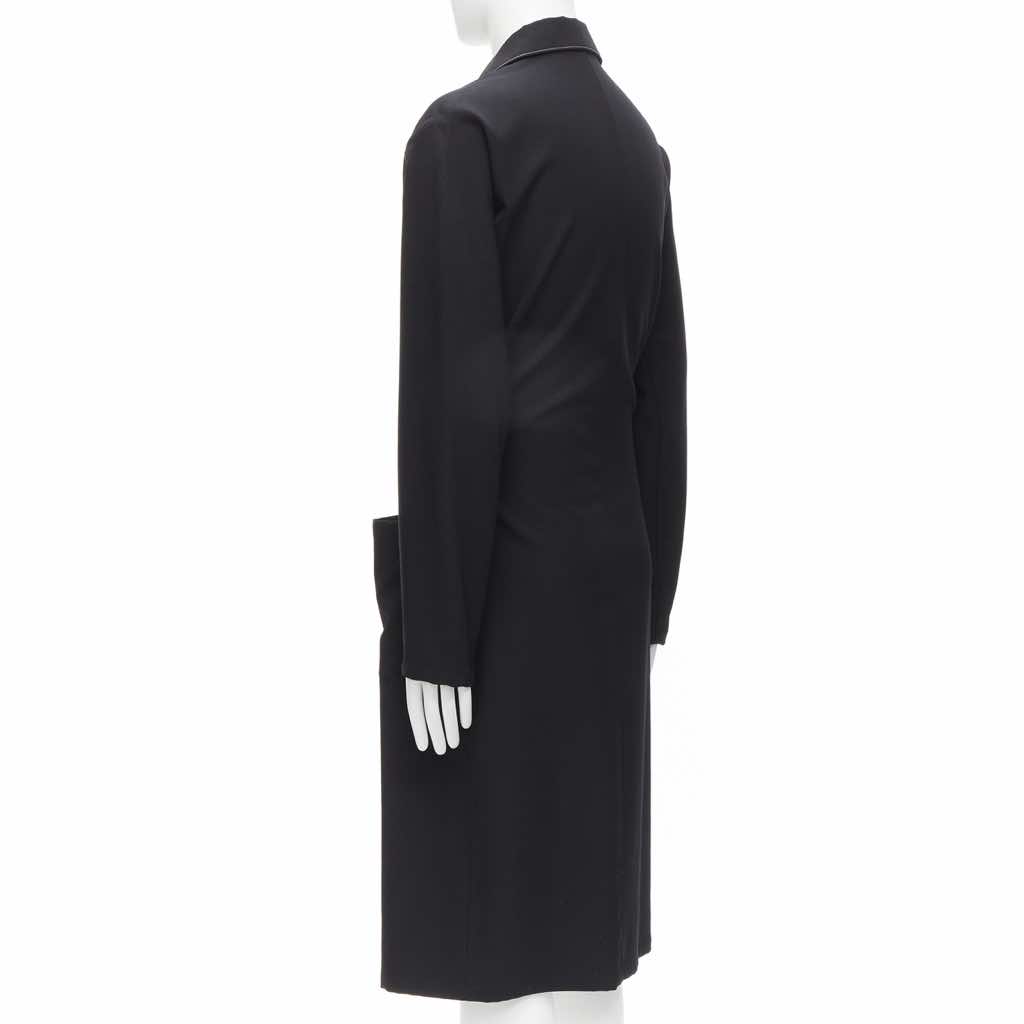 Yohji Yamamoto Black White Draped Coat - Detail 2