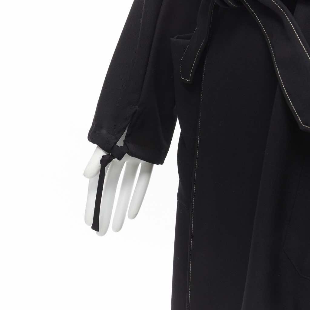 Yohji Yamamoto Black White Draped Coat - Image 12