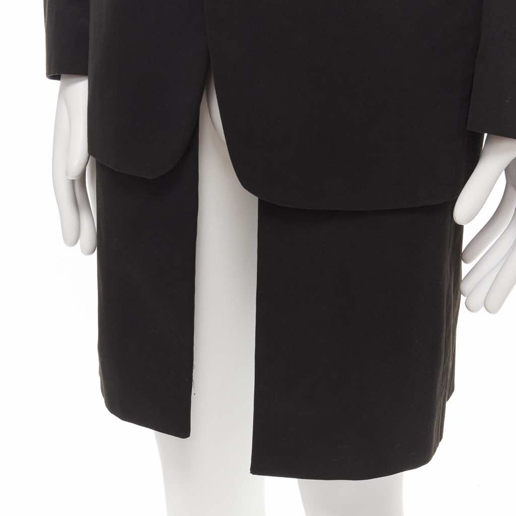 Raf Simons Black Layered Long Coat - Back view