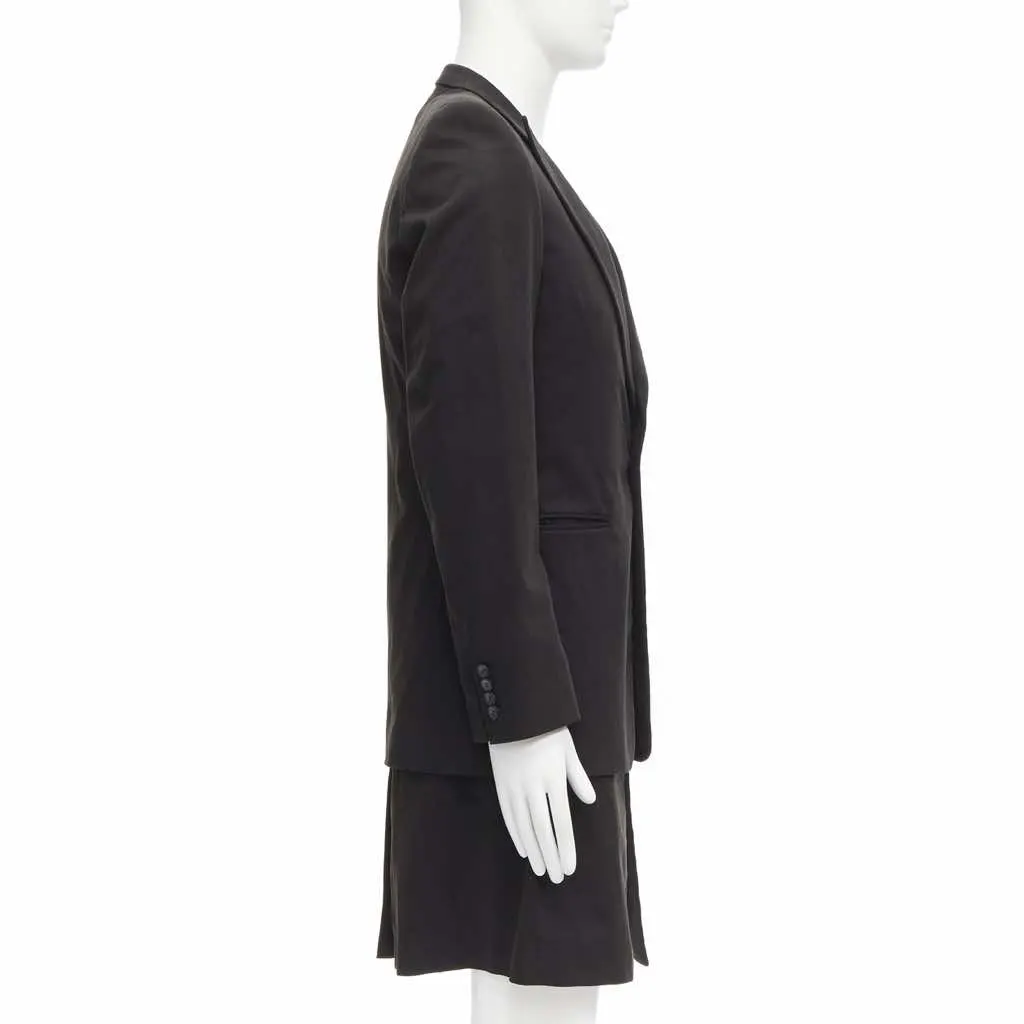 Raf Simons Black Layered Long Coat Black Cotton Very good - Box View