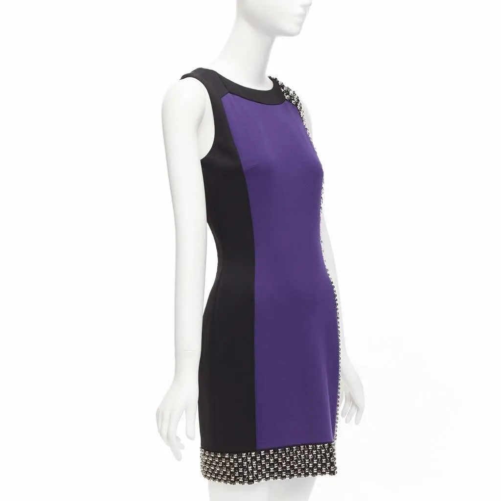 Versace Colorblock Mod Dress Purple Silk Very good - Inside View