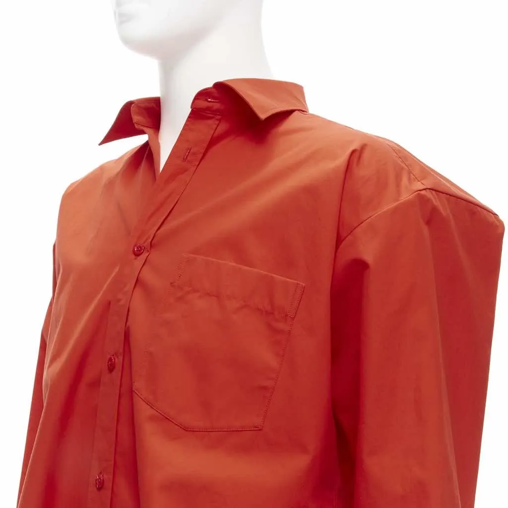 Balenciaga Swing Collar Shirt Red Cotton Good - Back View