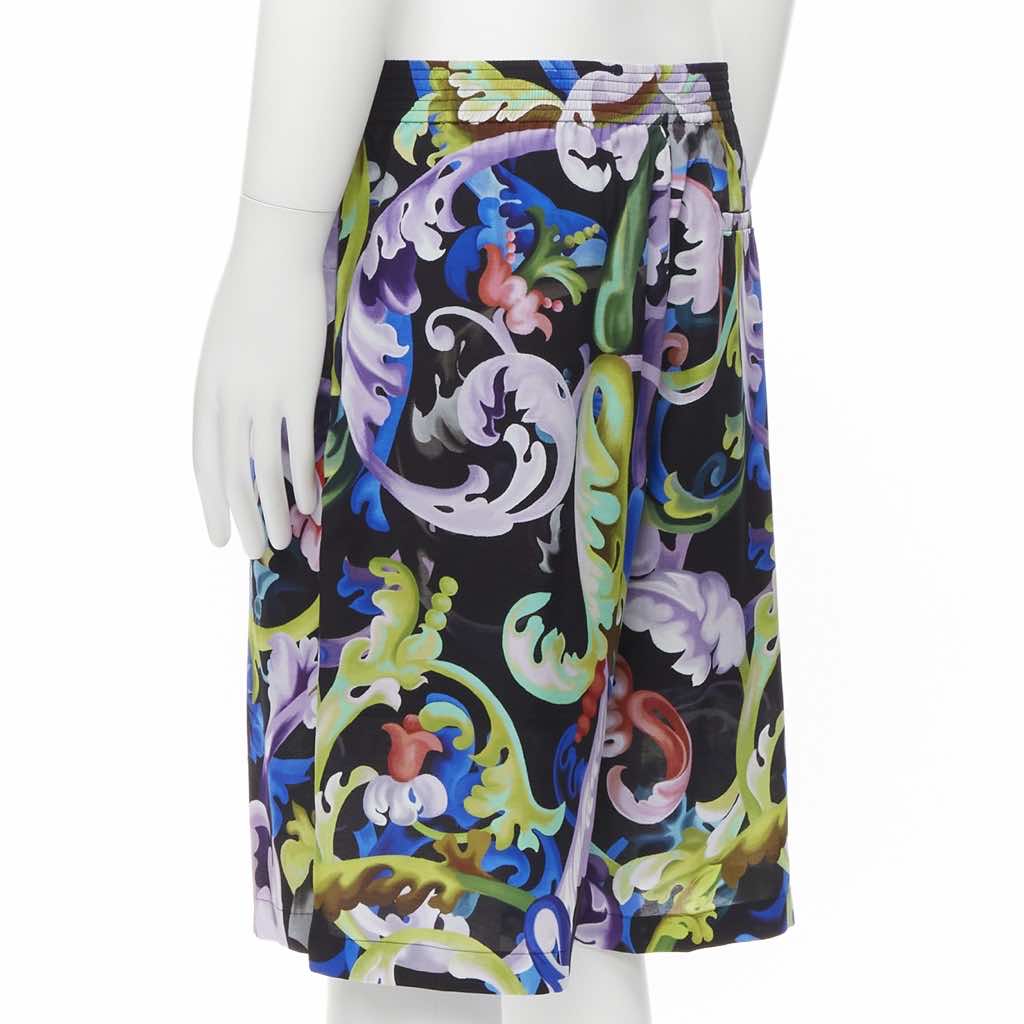 Versace Floral Wide Shorts - Side view