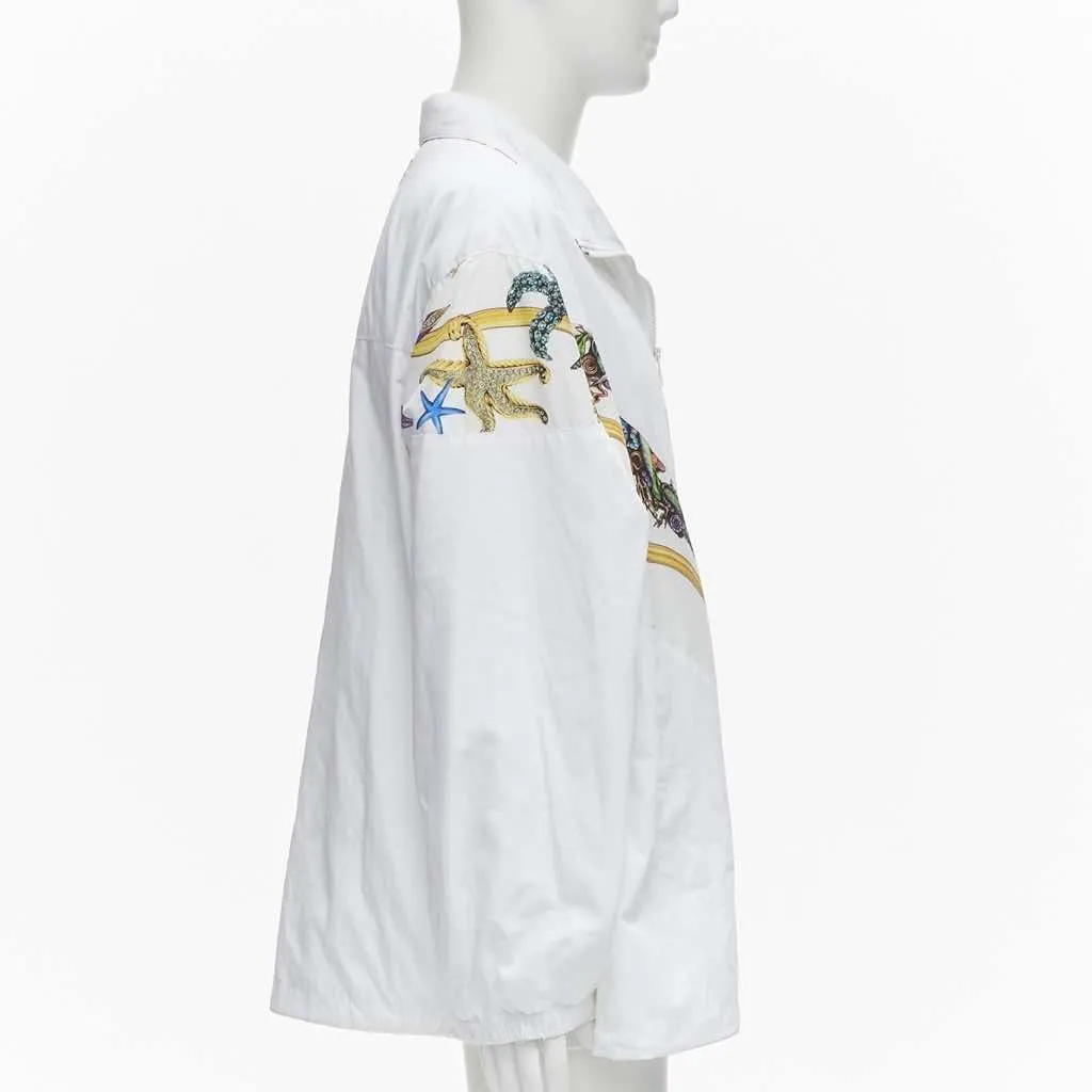 Versace White Starfish Jacket White Polyester Never worn, with tag - Model View