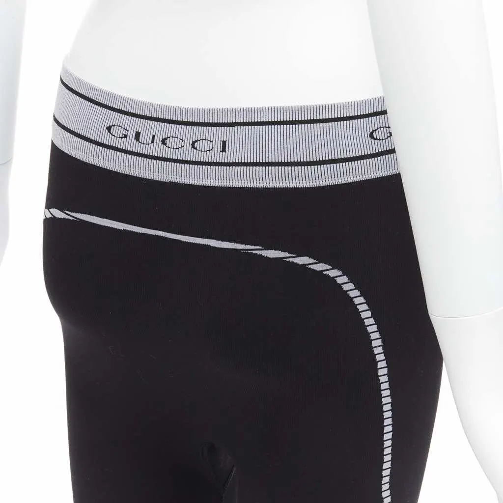 Gucci Ribbed Biker Leggings Black Very good - Back View