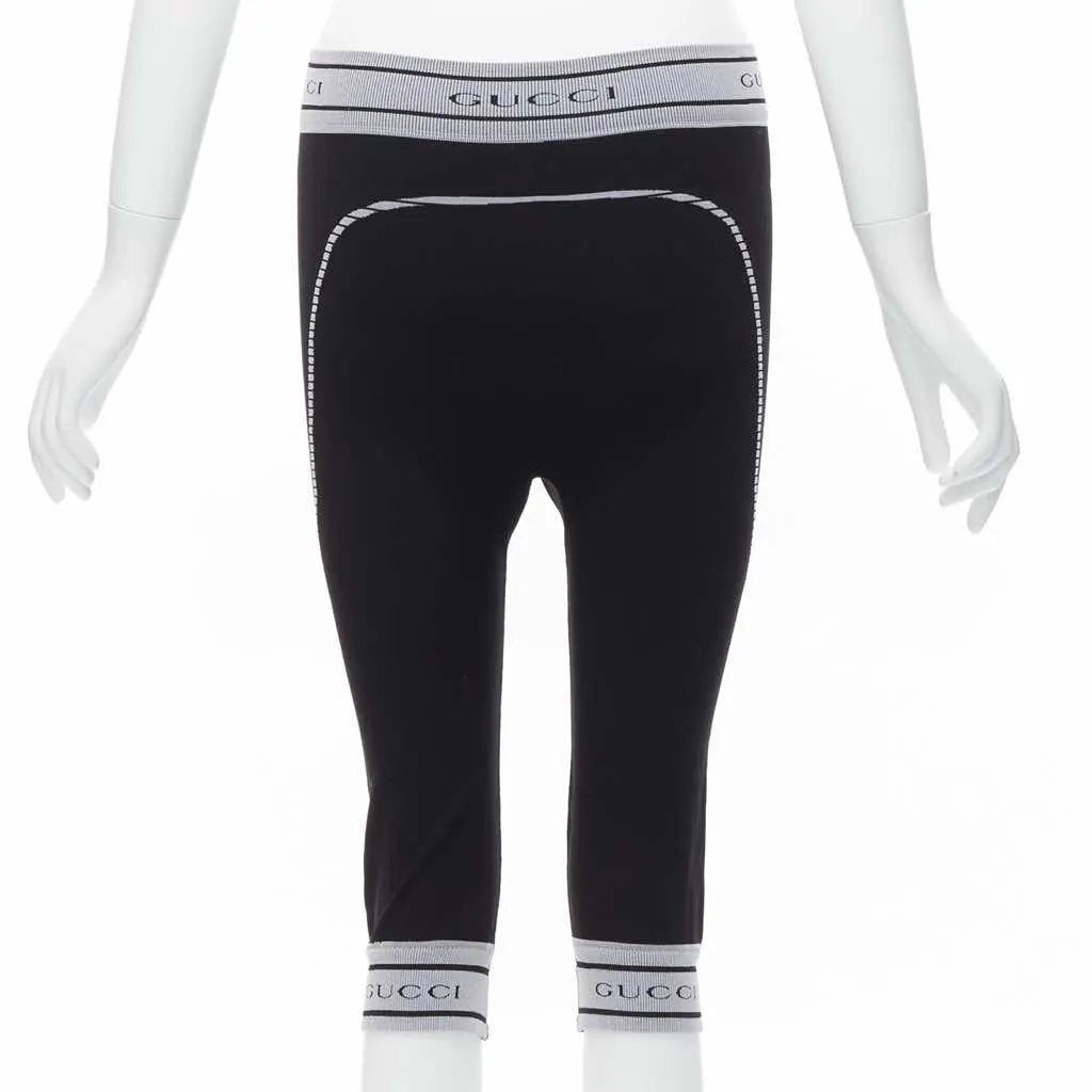 Gucci Ribbed Biker Leggings Black Very good - Box View