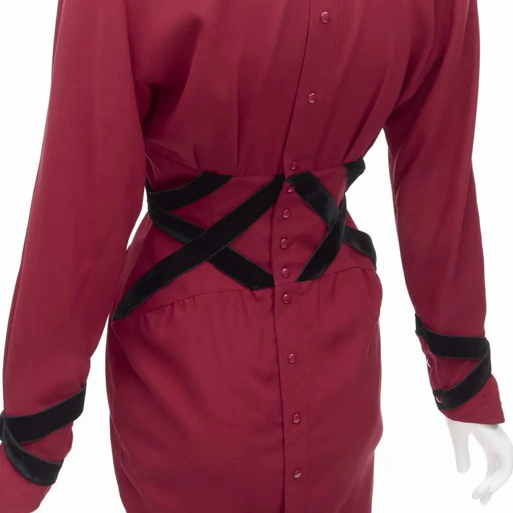 Thierry Mugler Crisscross Corset Dress Red Very good - Back View