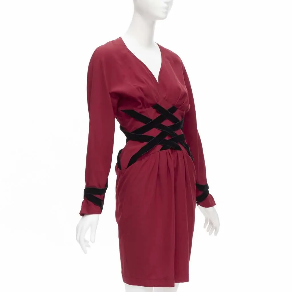 Thierry Mugler Crisscross Corset Dress Red Very good - Inside View