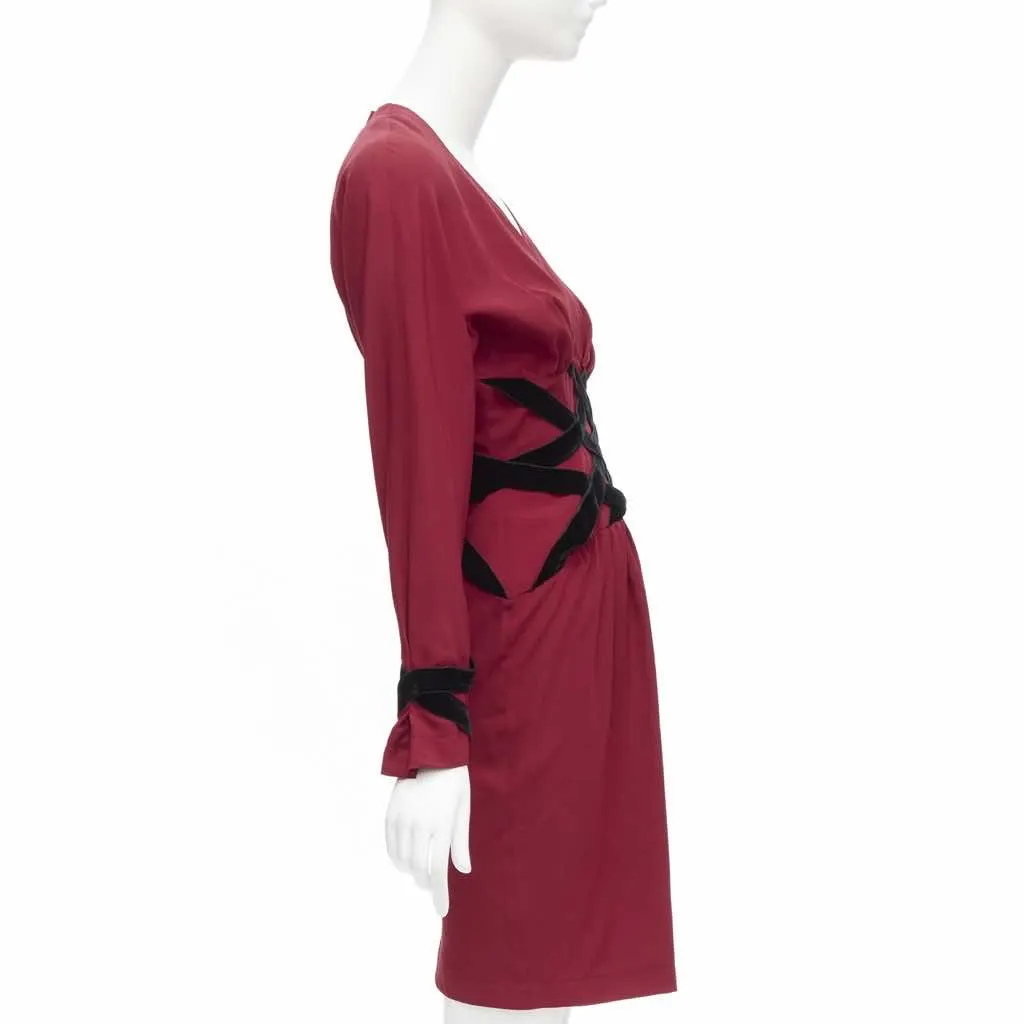 Thierry Mugler Crisscross Corset Dress Red Very good - Model View