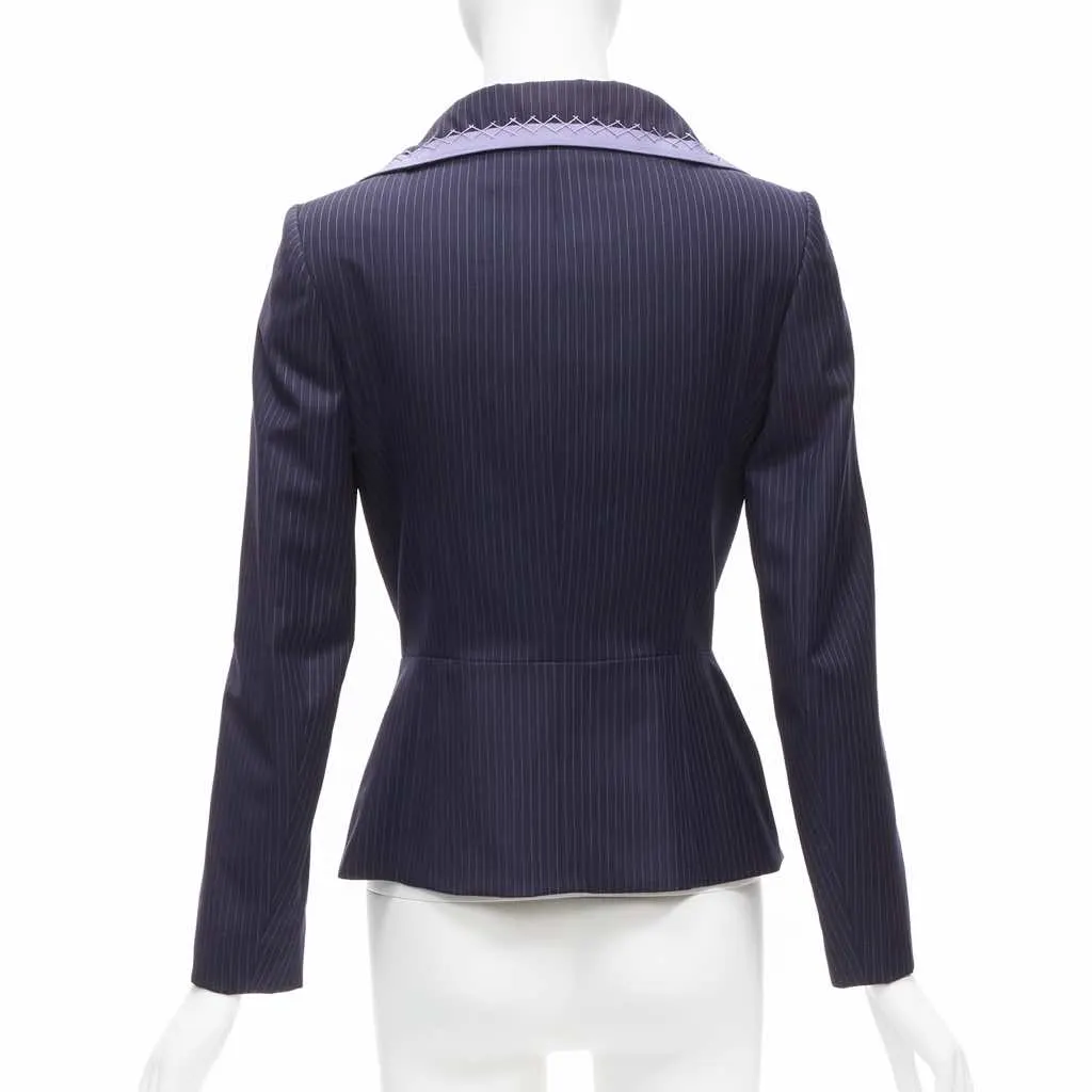 Dior Topstitch Bar Blazer Navy Wool Very good - Box View