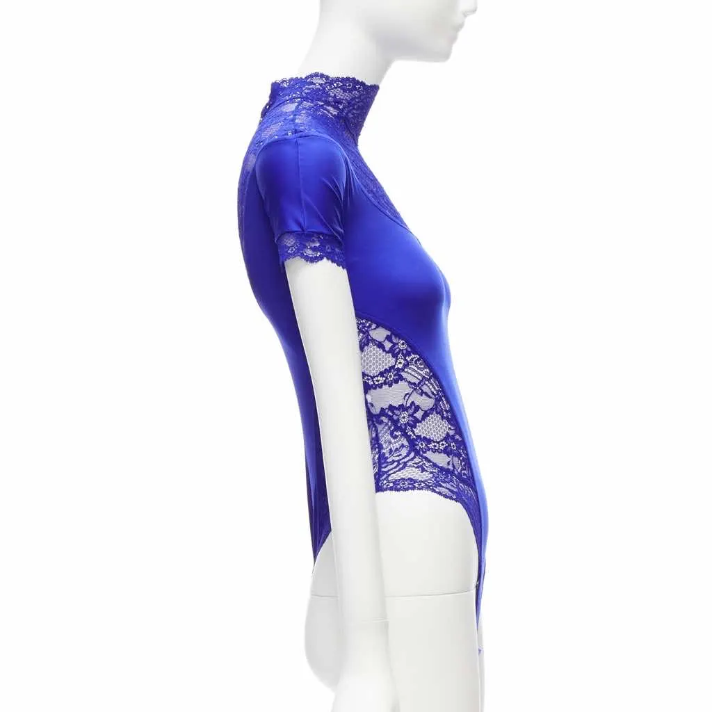 Gianni Versace Crystal Body Suit Blue Polyester Very good - Model View