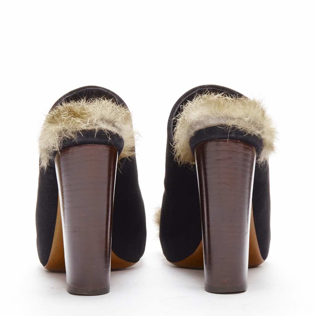 Celine Velvet Leather Trim Backpack - Side view