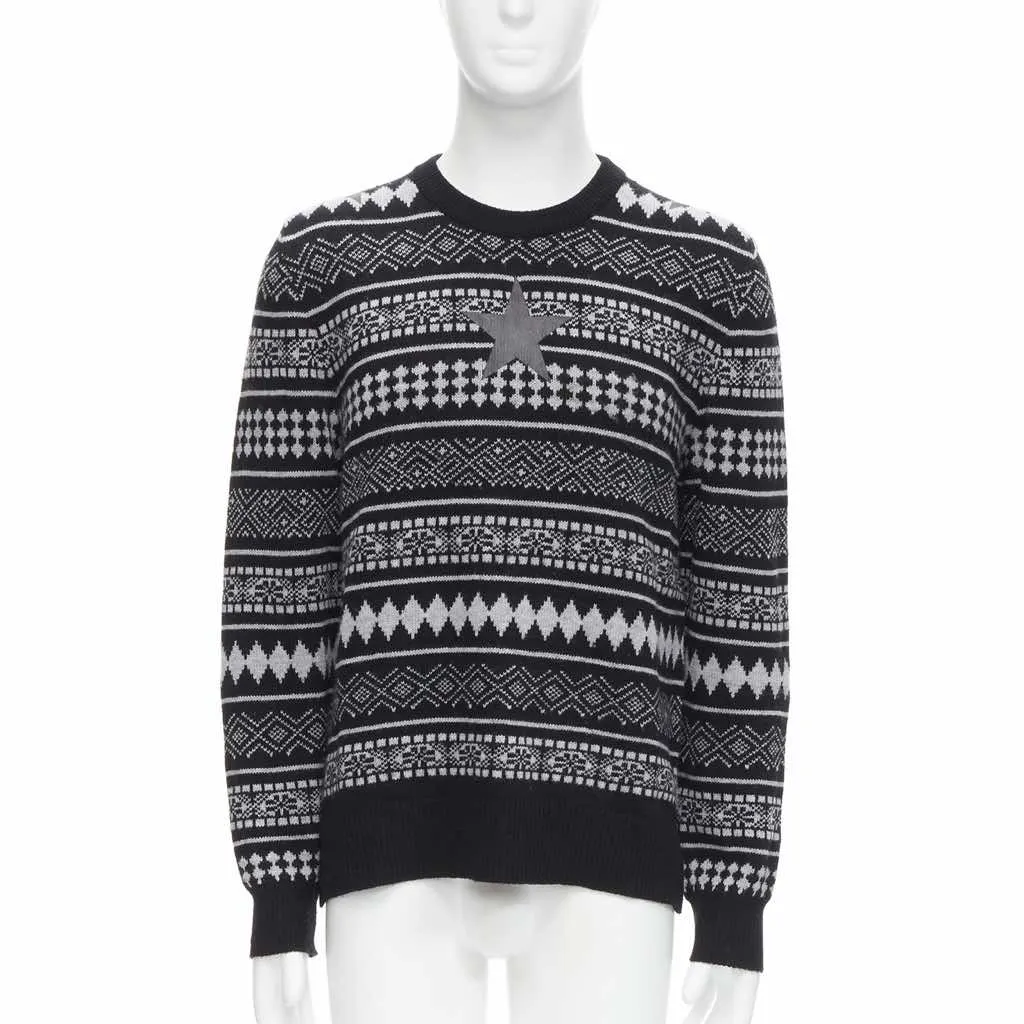 Givenchy Star Stripes Sweater Black Wool Very good - Front View