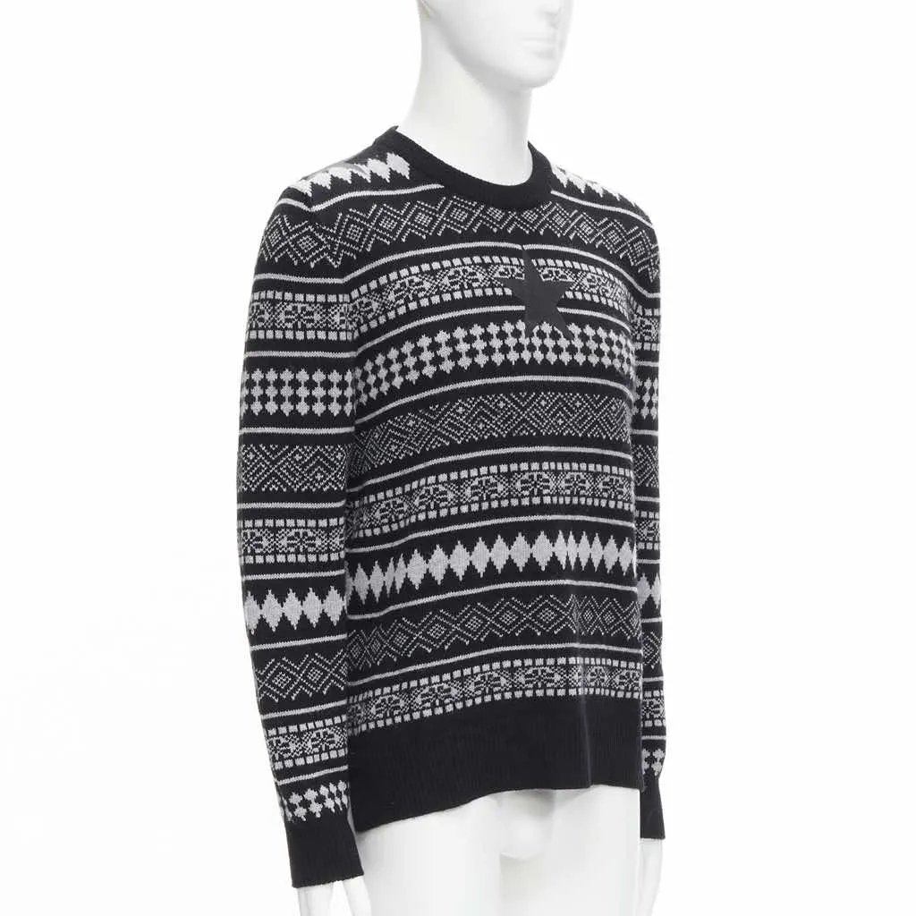 Givenchy Star Stripes Sweater Black Wool Very good - Inside View