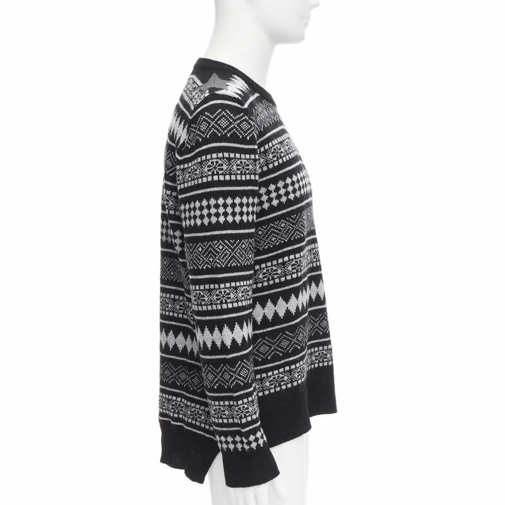 Givenchy Star Stripes Sweater Black Wool Very good - Model View