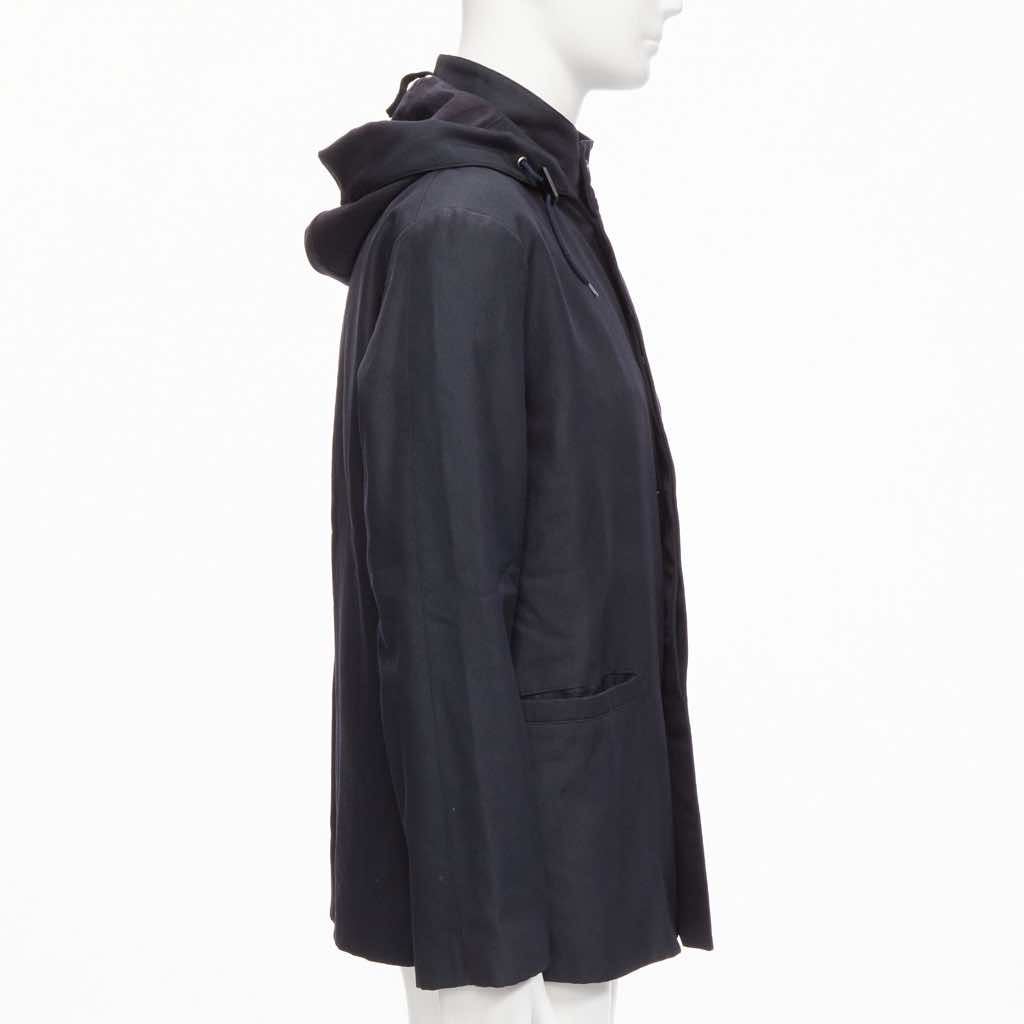 Marni Black Hooded Wool Parka - Side view