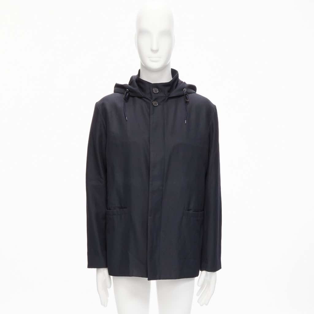 Marni Black Hooded Wool Parka - Image 12