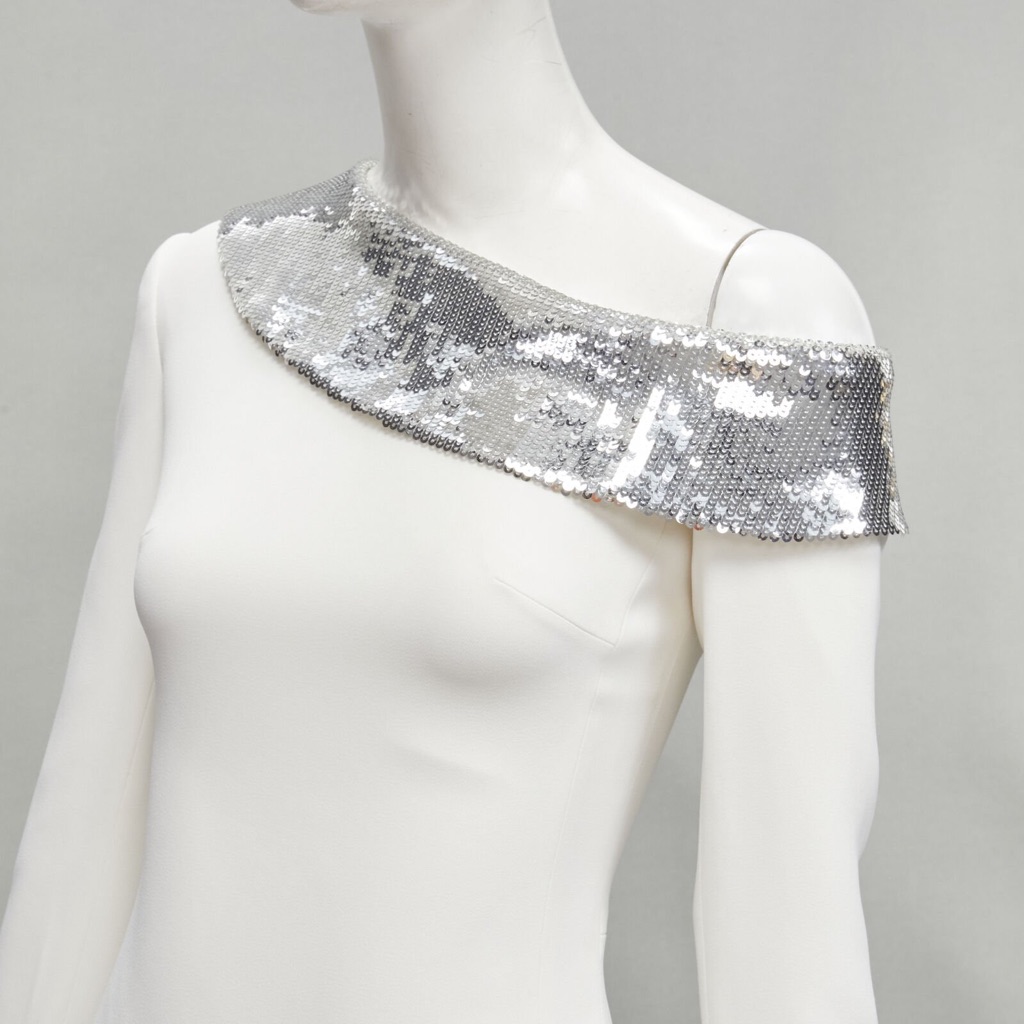 David Koma Silver Sequins Dress - Back view