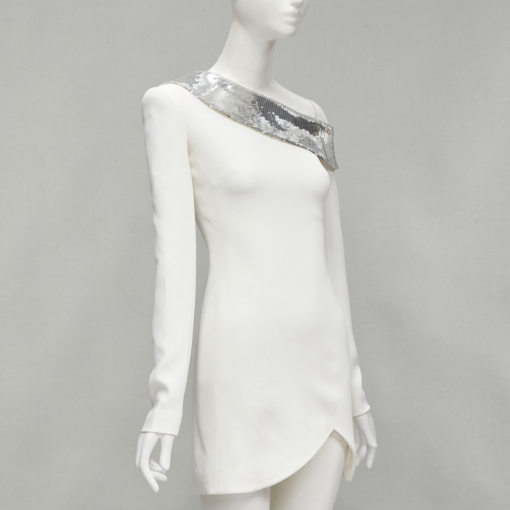 David Koma Silver Sequins Dress - Image 6