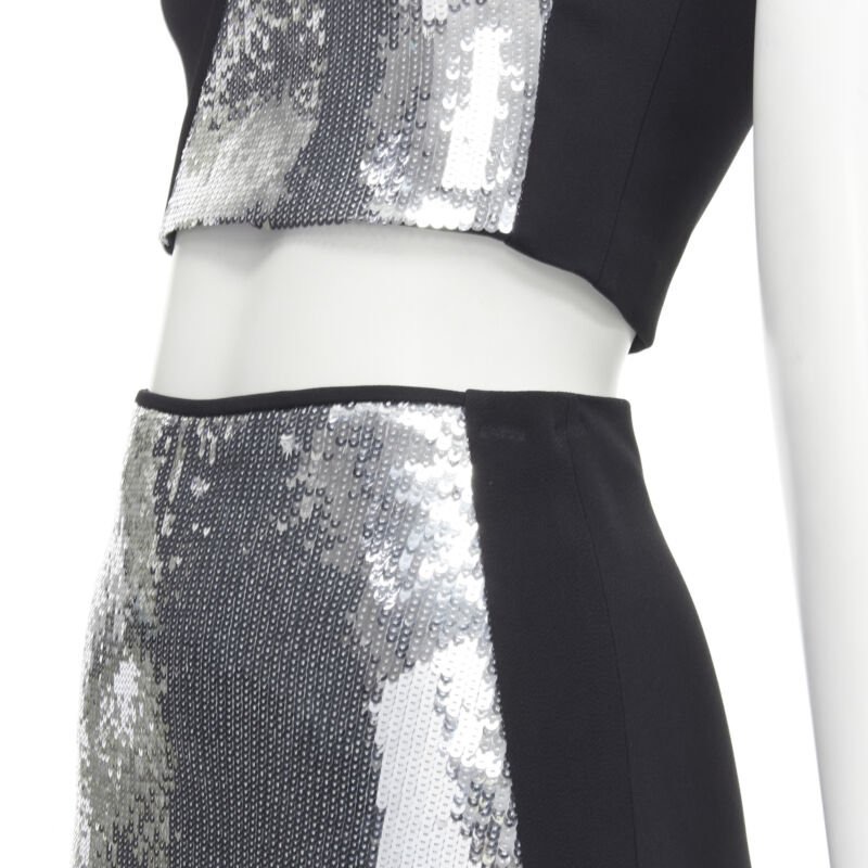 David Koma Silver Sequins Skirt Set - Detail 2