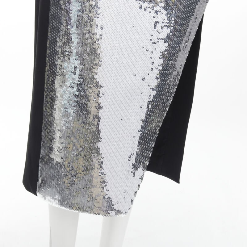 David Koma Silver Sequins Skirt Set - Image 12