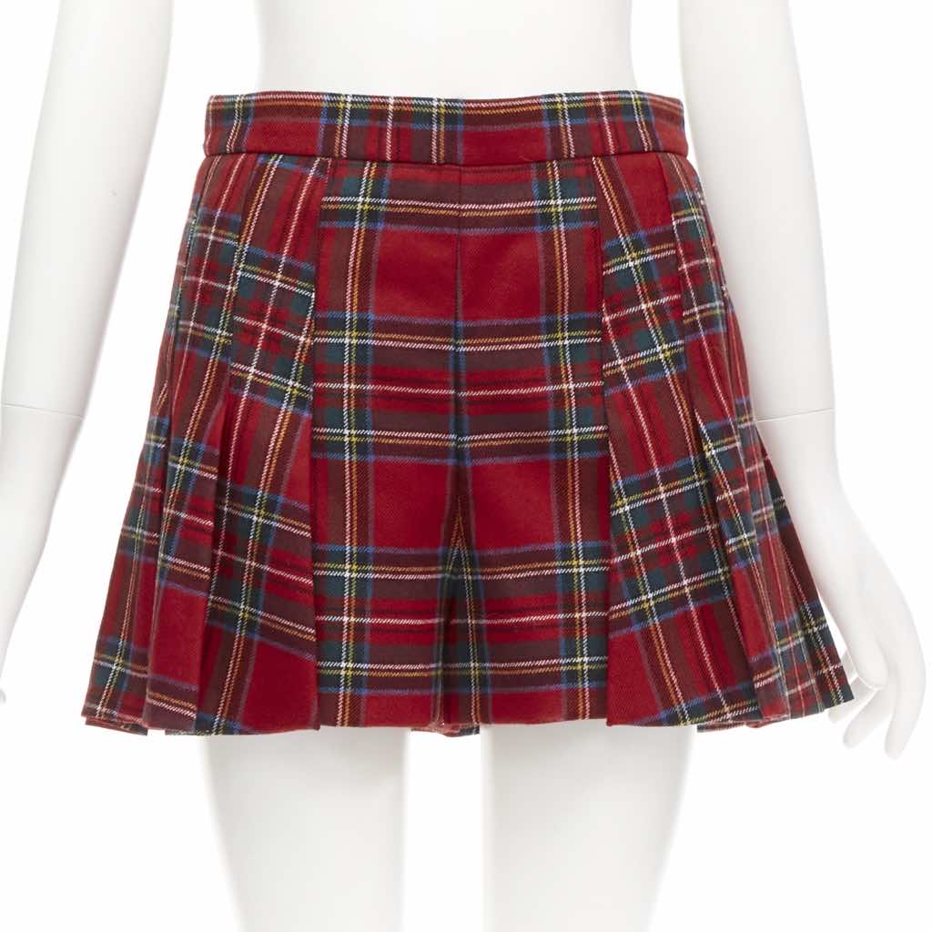 Red Valentino Garavani Plaid Tartan Skorts - Image 6