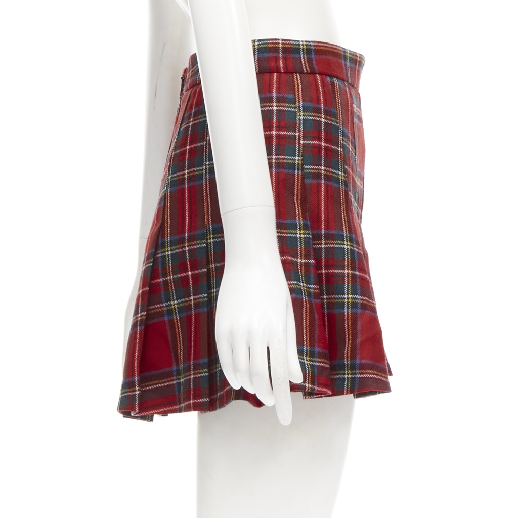 Red Valentino Garavani Plaid Tartan Skorts - 4