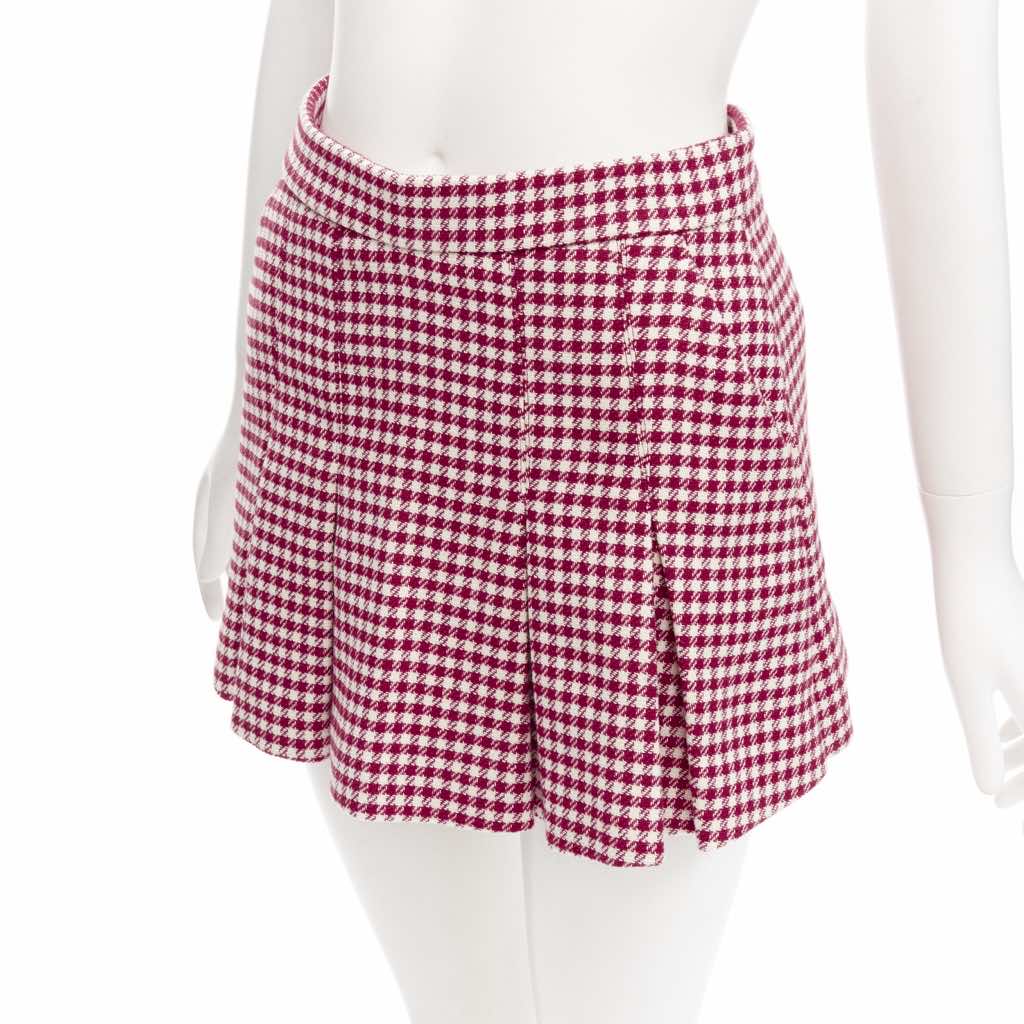 Red Valentino Garavani Gingham Skorts Skirt - Back view