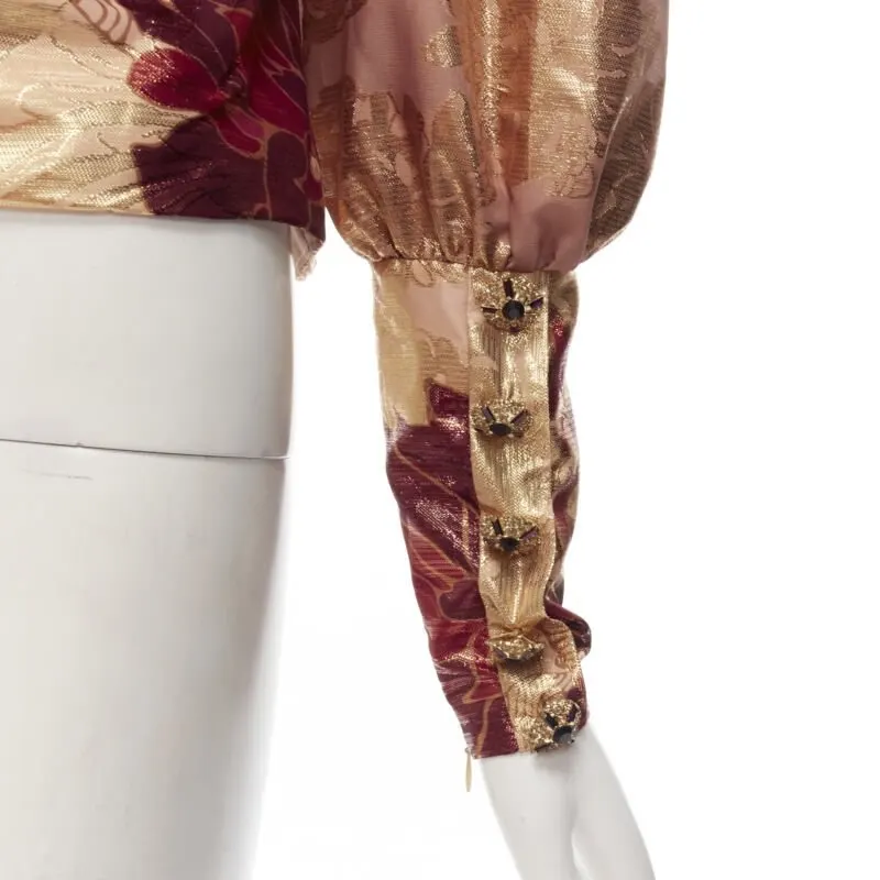 Raisa Vanessa Foil Rhinestone Top Gold Polyester Never worn - Back View