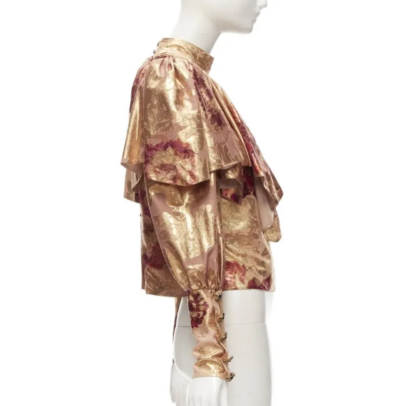 Raisa Vanessa Foil Rhinestone Top Gold Polyester Never worn - Model View