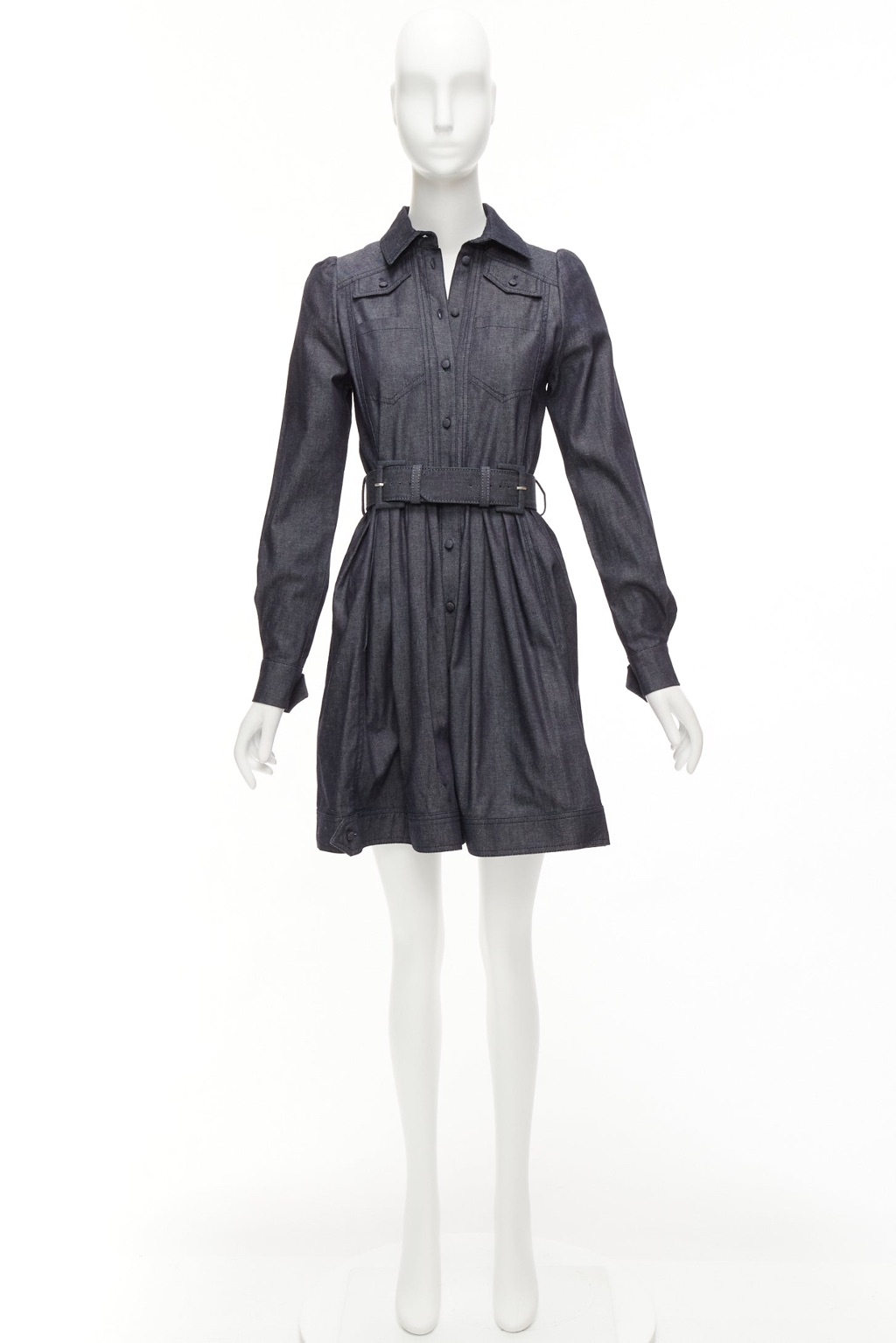 Dice Kayek Denim Safari Dress - Image 11