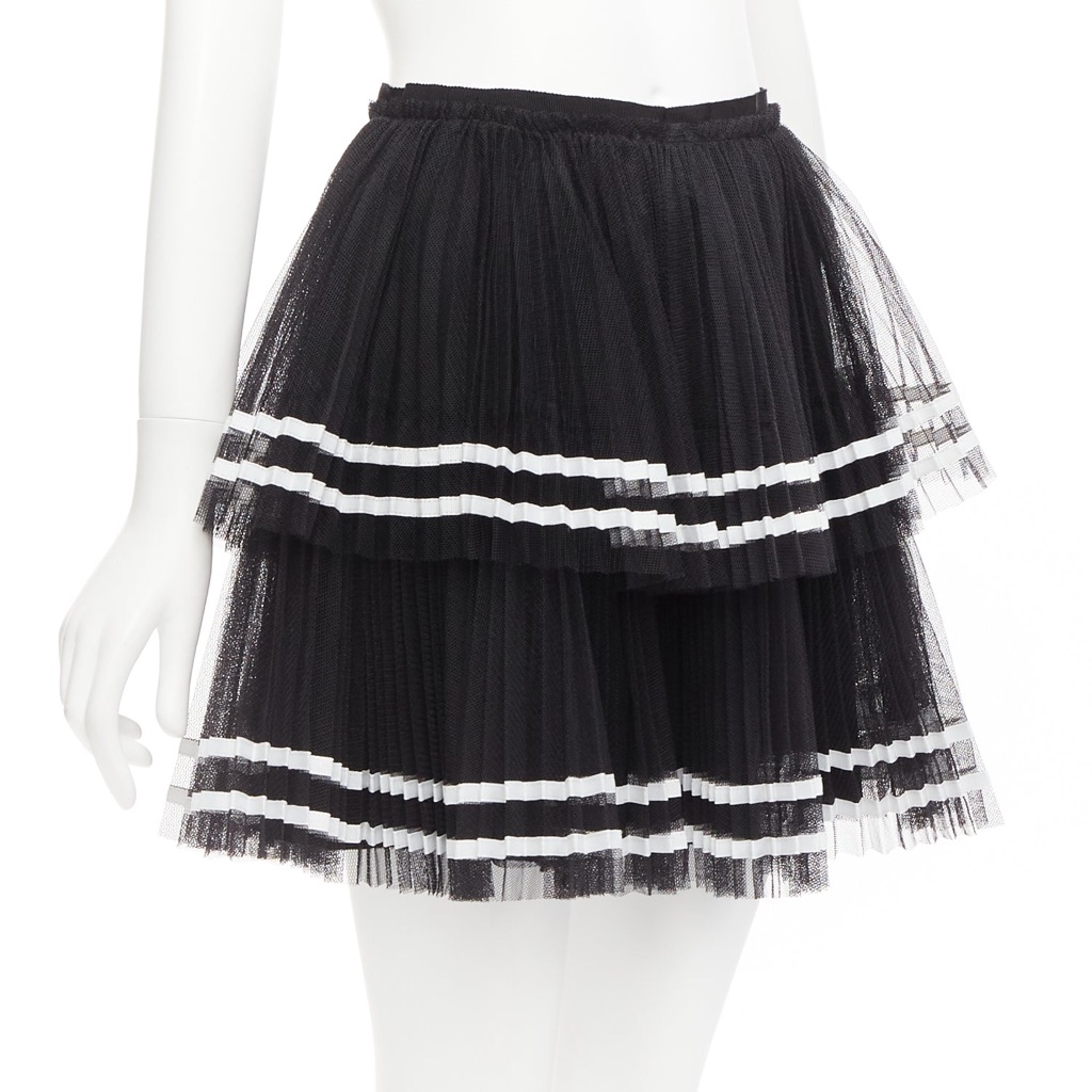 Red Valentino Garavani Stripe Tulle Skirt - Image 6